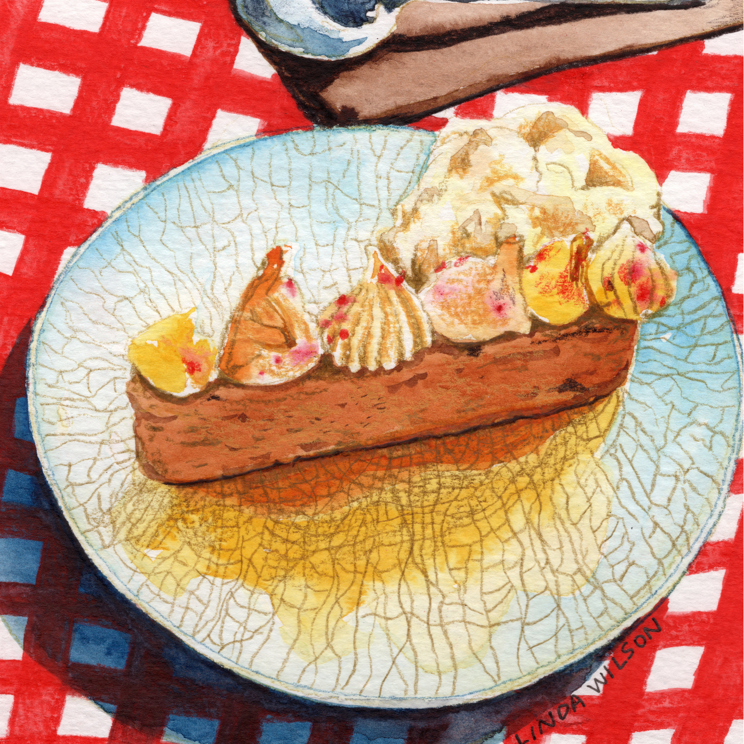 Orange Cake - Gouache on Paper - private collection.