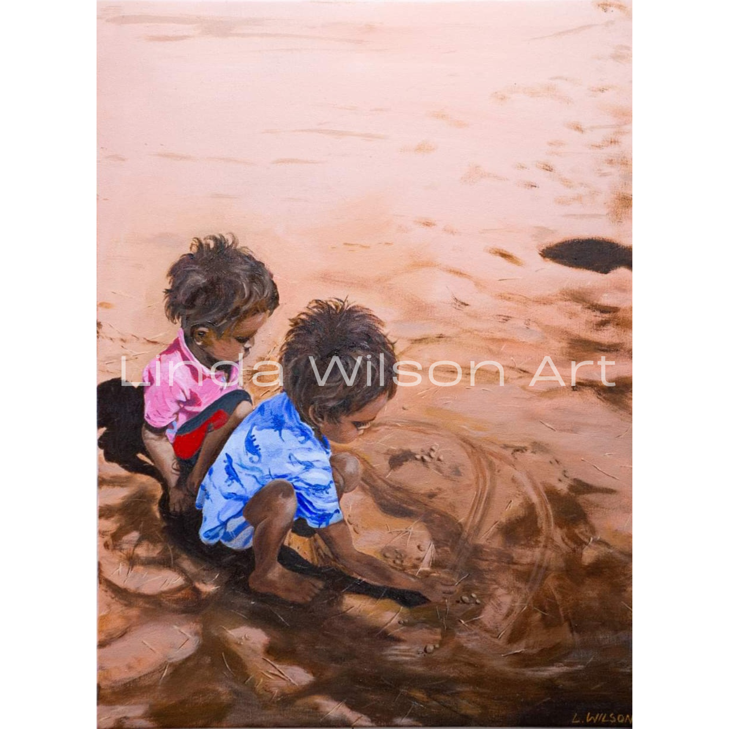 Playing in the Dirt - Oil on Canvas - SOLD