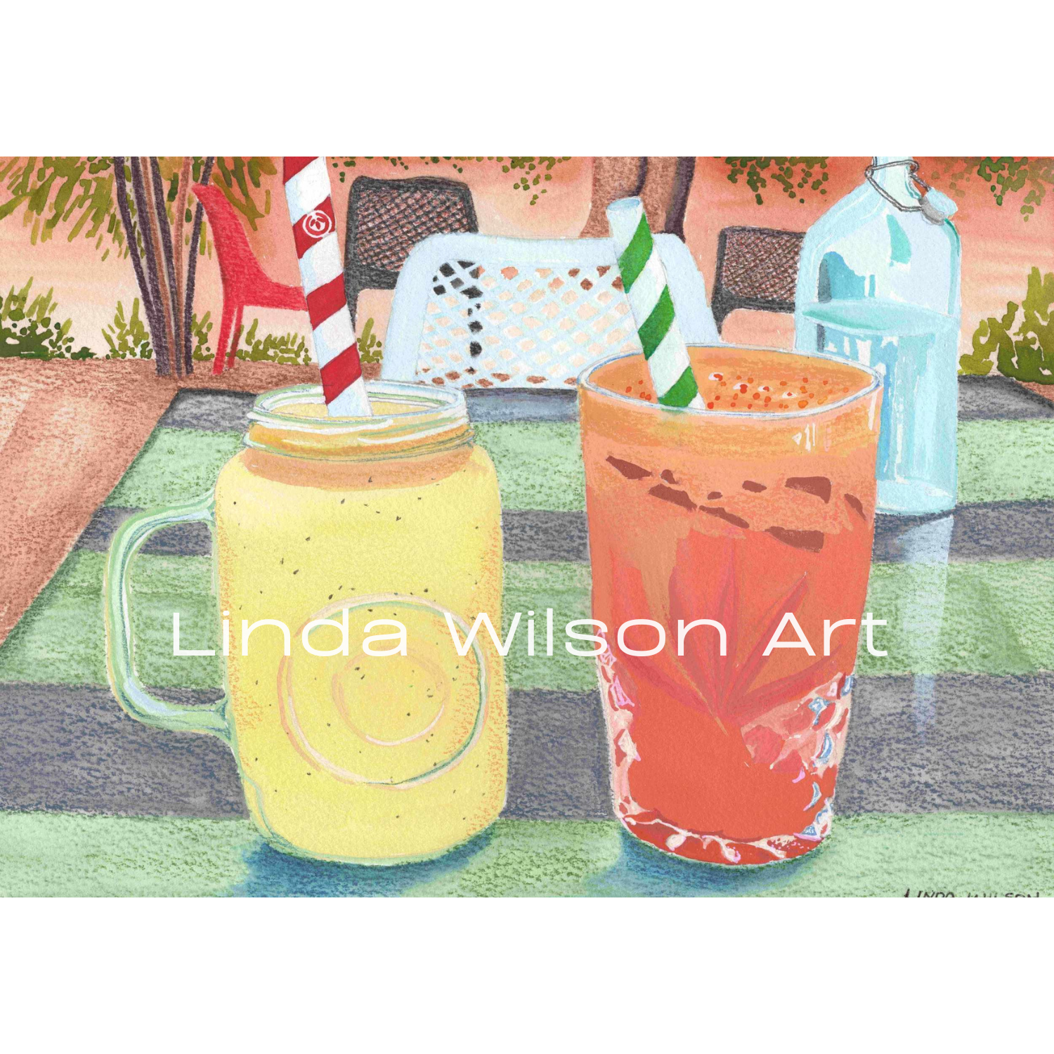 Drinks in Broome - Gouache on Paper - Original Art