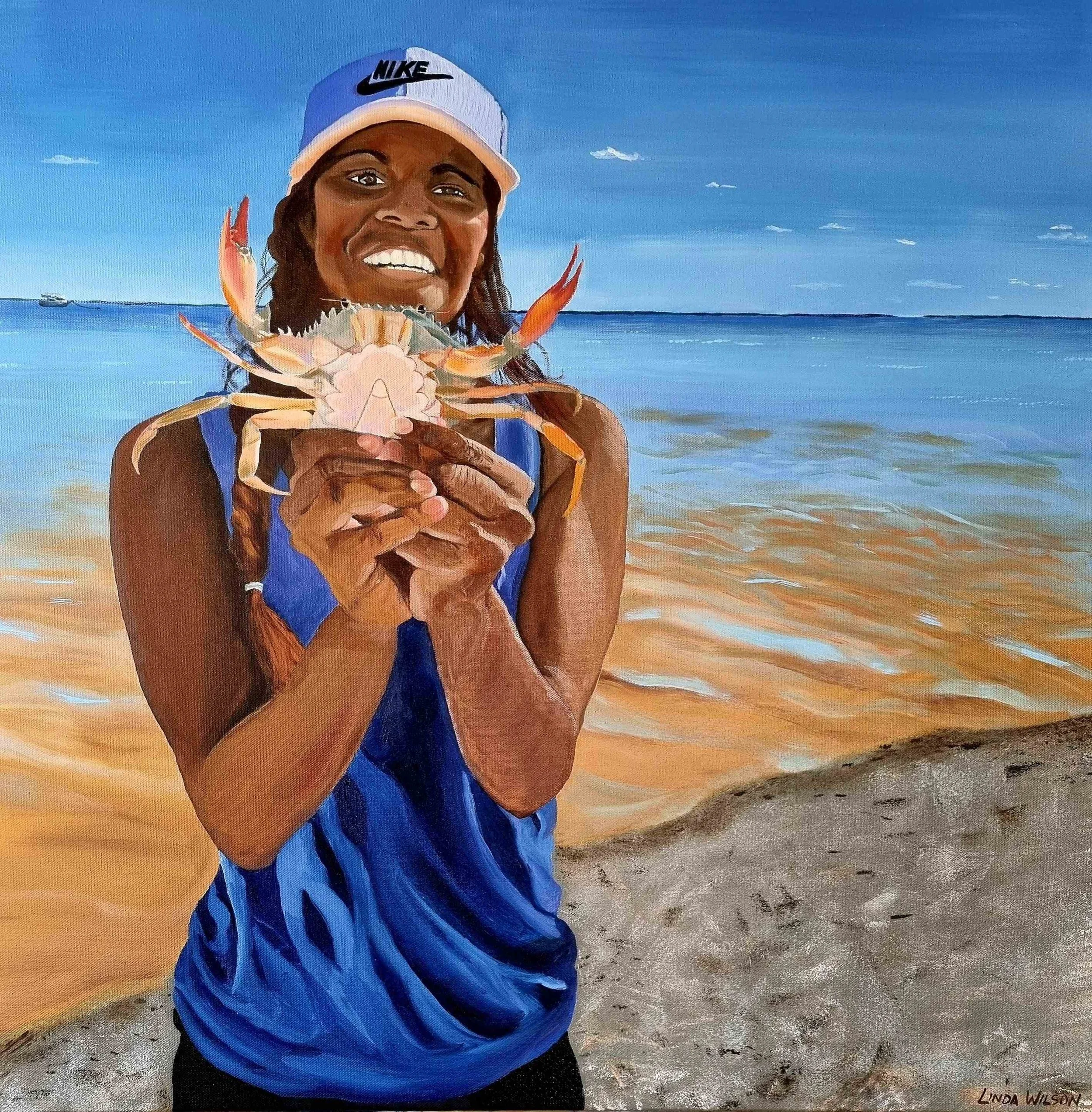 ‘Derby Jetty Queen’ - Oil on Canvas - 76cm x 76cm - Click image to purchase.