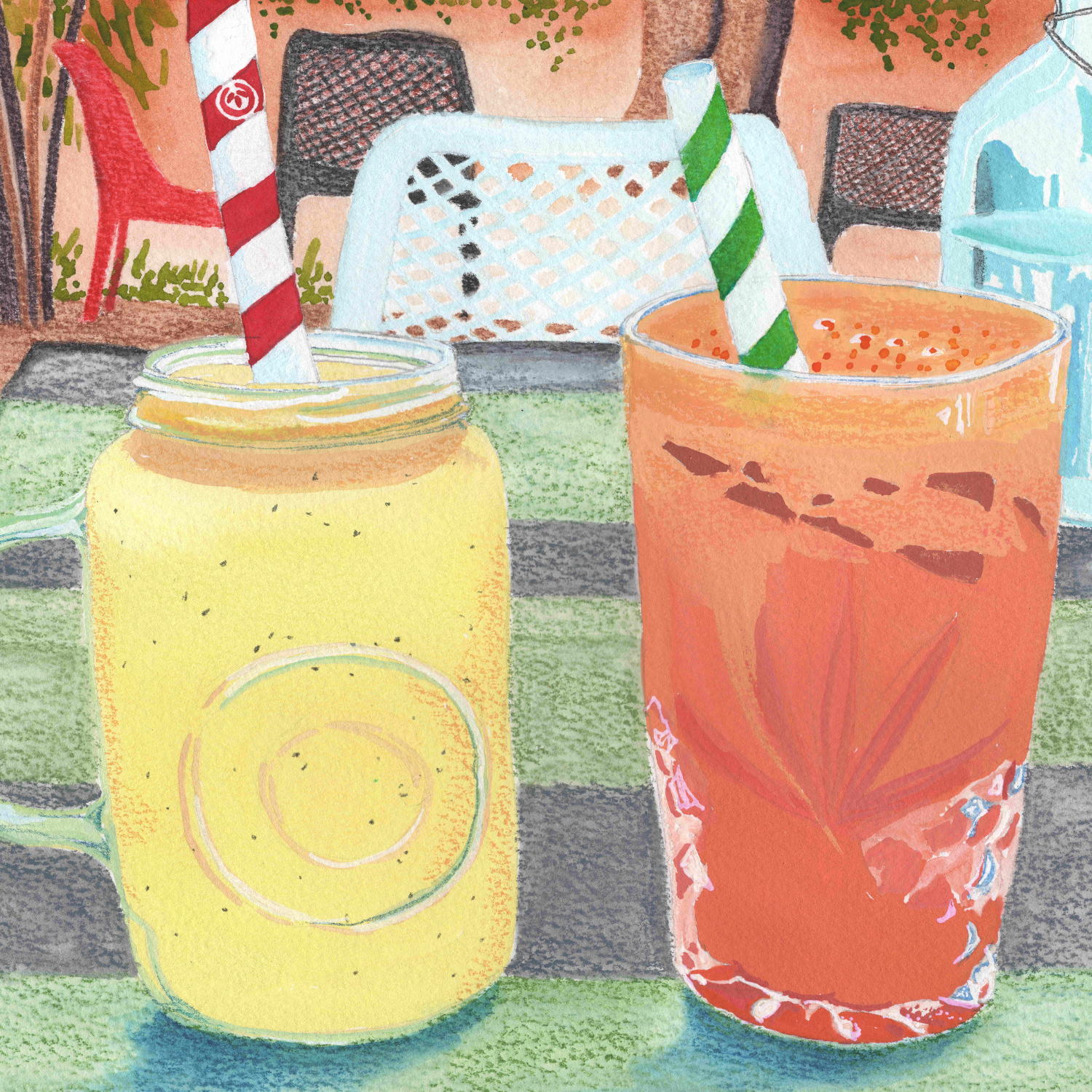 Drinks in Broome - Gouache on Paper - 29cm x 21cm - Click image to purchase.