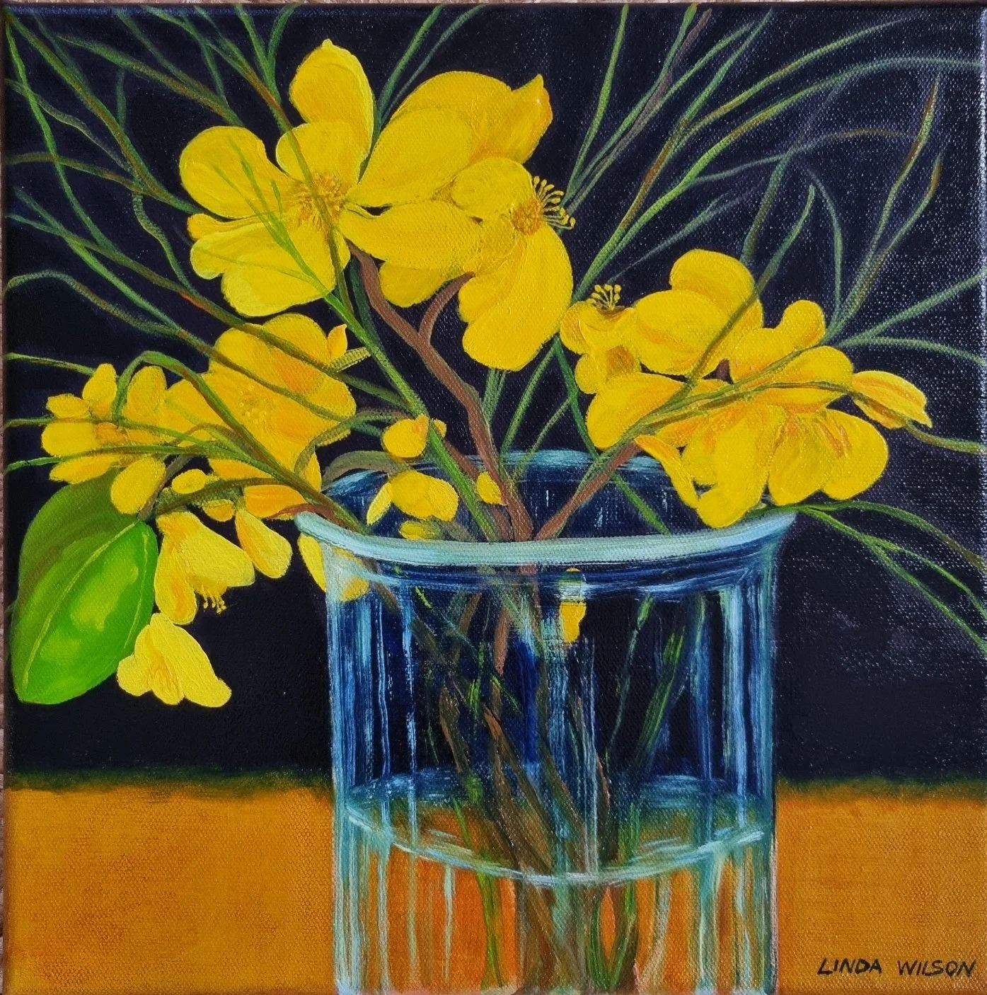 Kapok Flowers in Vase - Original Oil Painting - (SOLD)