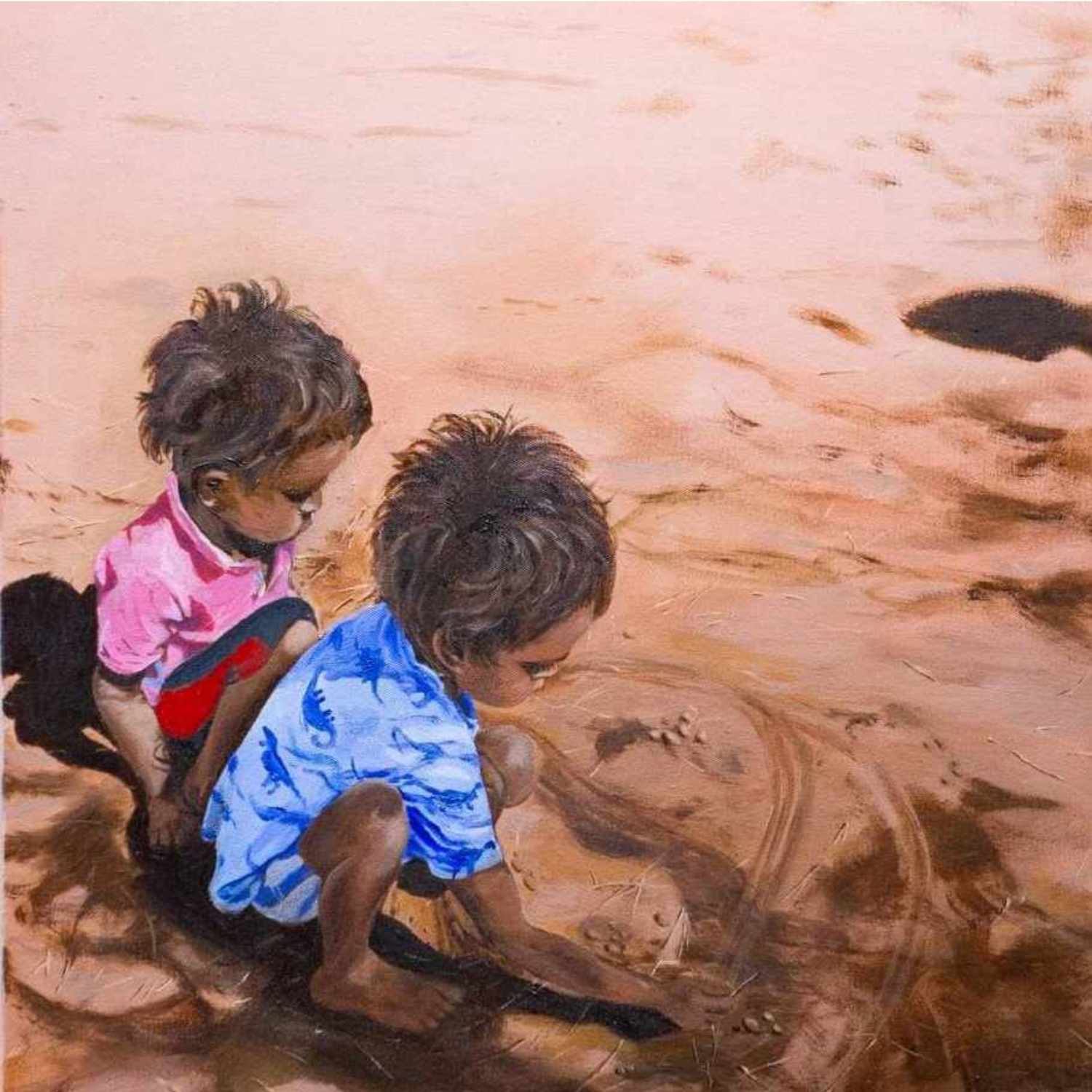 Playing in the Dirt - Oil on Canvas - SOLD