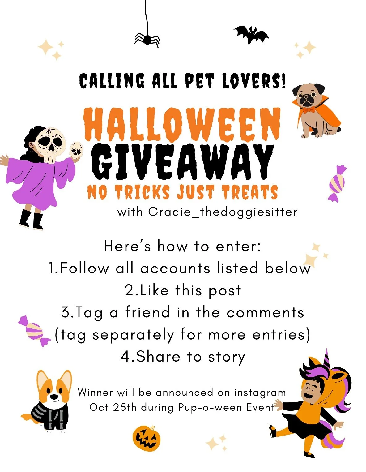 CALLING ALL PET LOVERS!💛🐾

We&rsquo;ve teamed up with @gracie_thedoggiesitter to treat you and your pet this Halloween 🎃🦴

Need a sitter? enter for a chance to win a dog sitting service🌟
Win jewelry of choice for yourself and let&rsquo;s not for