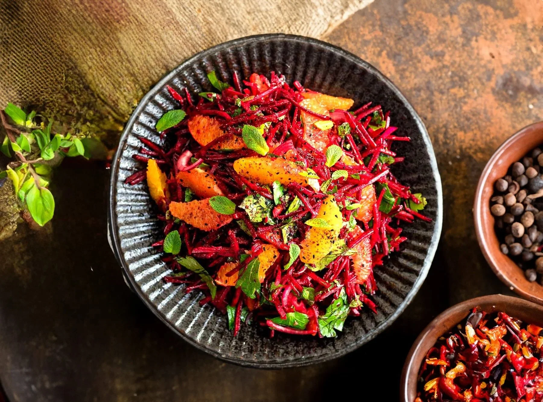 Salade met bieten en sinaasappel