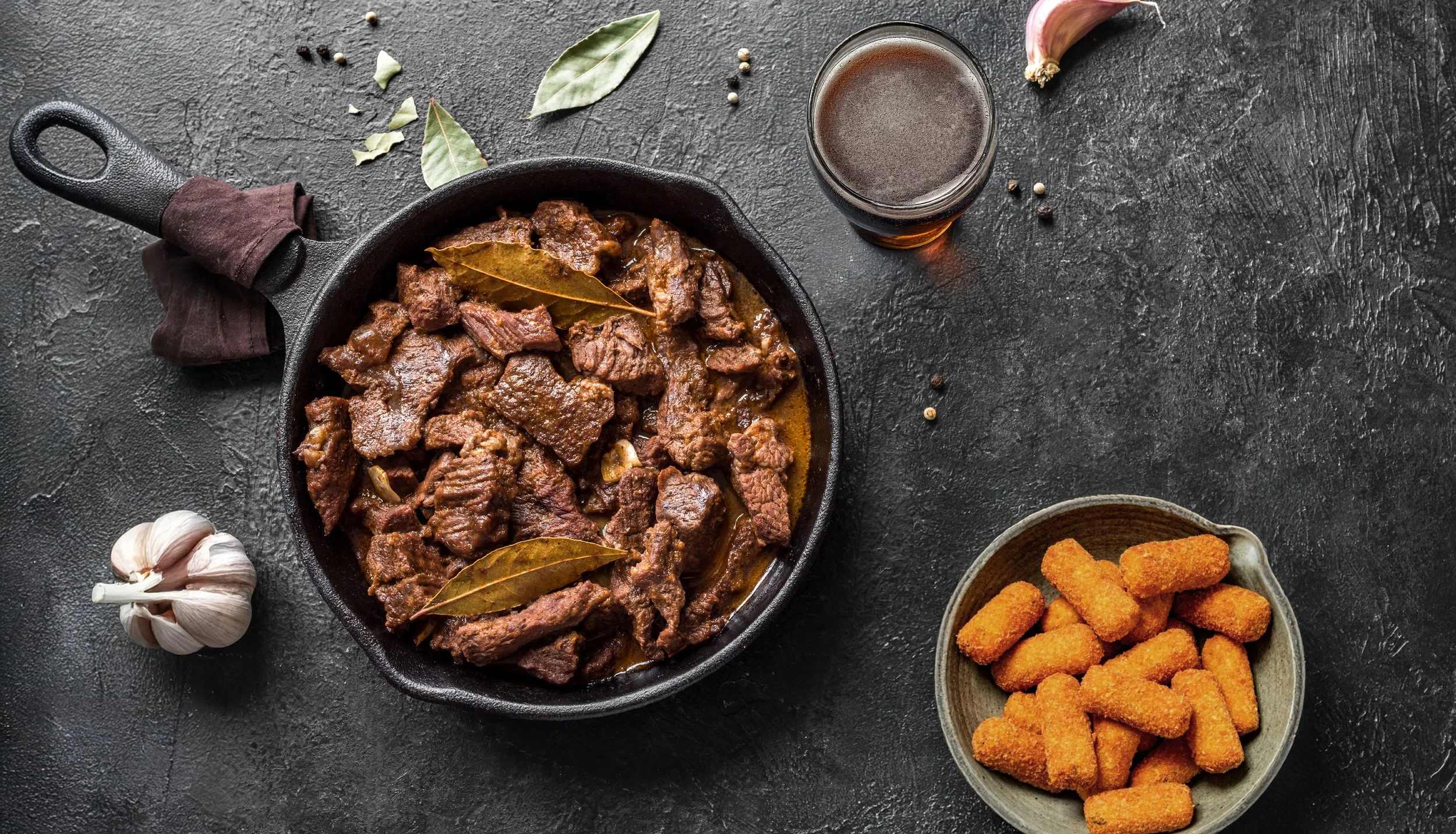 Stoofvlees met kroketjes