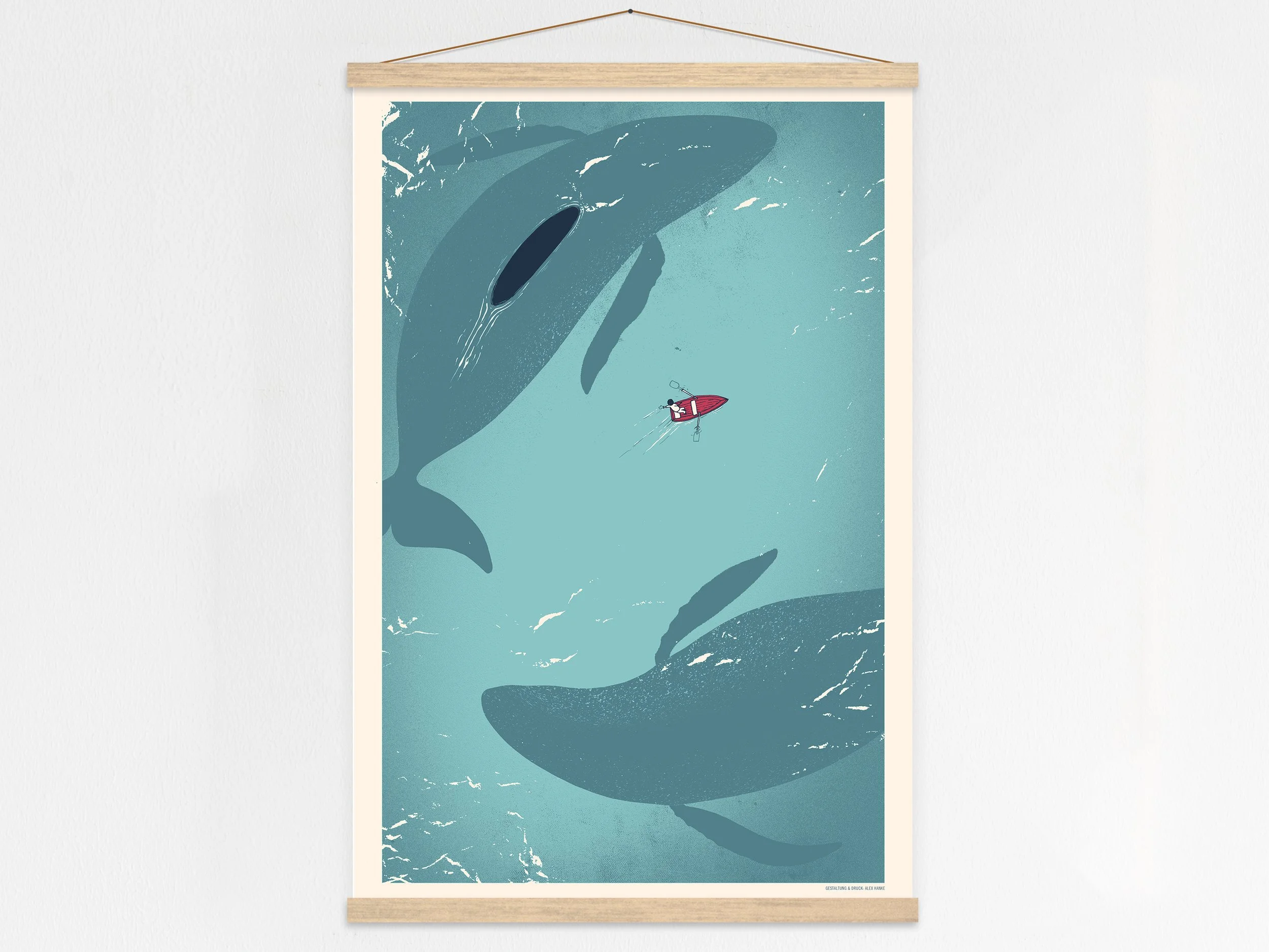 Screen print with whale