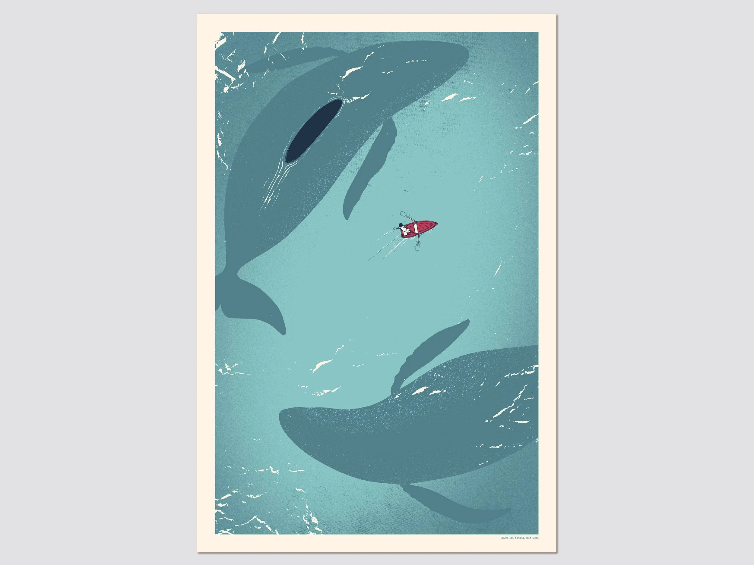 Plain illustration of whales