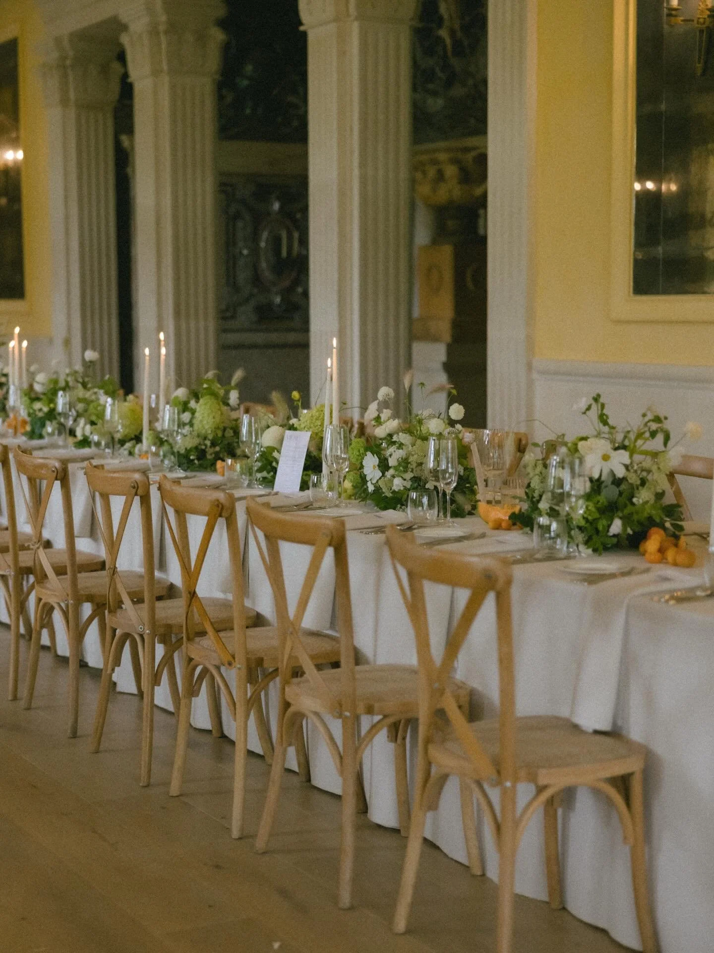 Summer tones, natural wood seating, soft white linen and pops of fresh fruits kept A&amp;G&rsquo;s setting playful yet classically timeless.

I love making every tablescape feel balanced and welcoming, creating an intentional space that is not only b