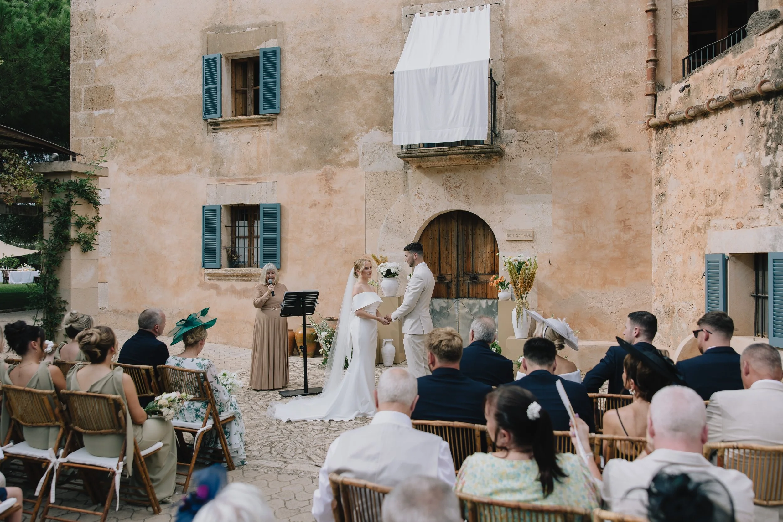 Outdoor Wedding Ceremony at a Mallorca Villa.