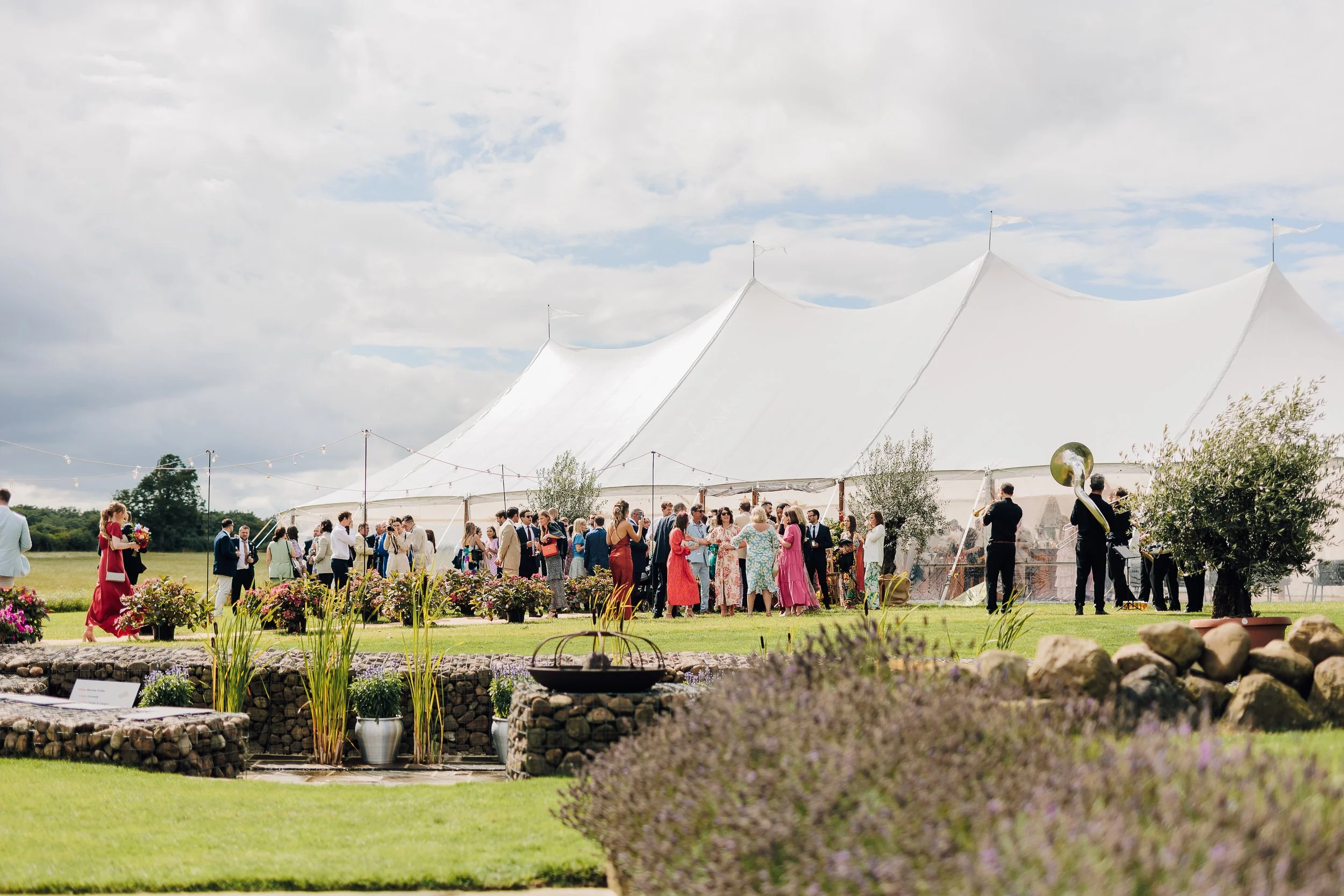 Outdoor luxury wedding ceremony at a York stately home.