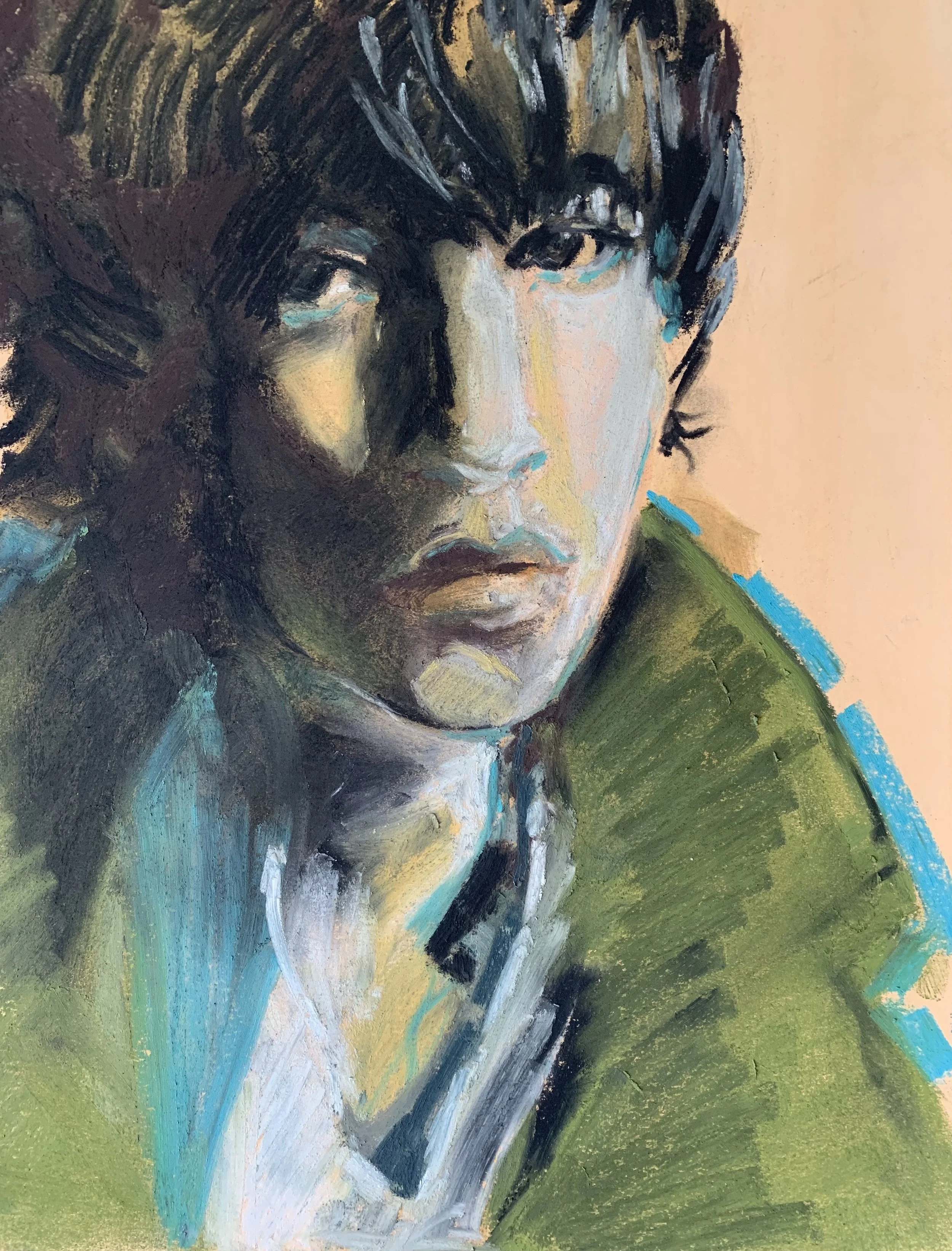 Portrait of a young man, Softpastels on paper