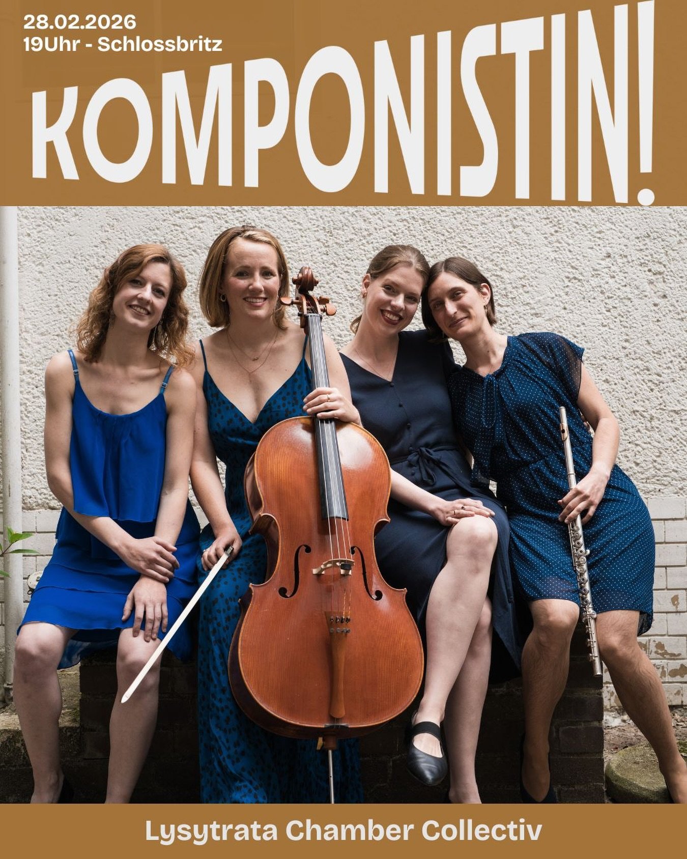 📆Saturday, 28th February 🎹🎶🎼
📍🕣 Schloss Britz, 18:00 🎻

The 𝑳𝒚𝒔𝒊𝒔𝒕𝒓𝒂𝒕𝒂 𝑪𝒉𝒂𝒎𝒃𝒆𝒓 𝑪𝒐𝒍𝒍𝒆𝒄𝒕𝒊𝒗𝒆, joined and supported by @moritz.c.ebert , is back performing in the 2026 𝑲𝑶𝑴𝑷𝑶𝑵𝑰𝑺𝑻𝑰𝑵! concert series in 𝐒𝐜𝐡𝐥𝐨