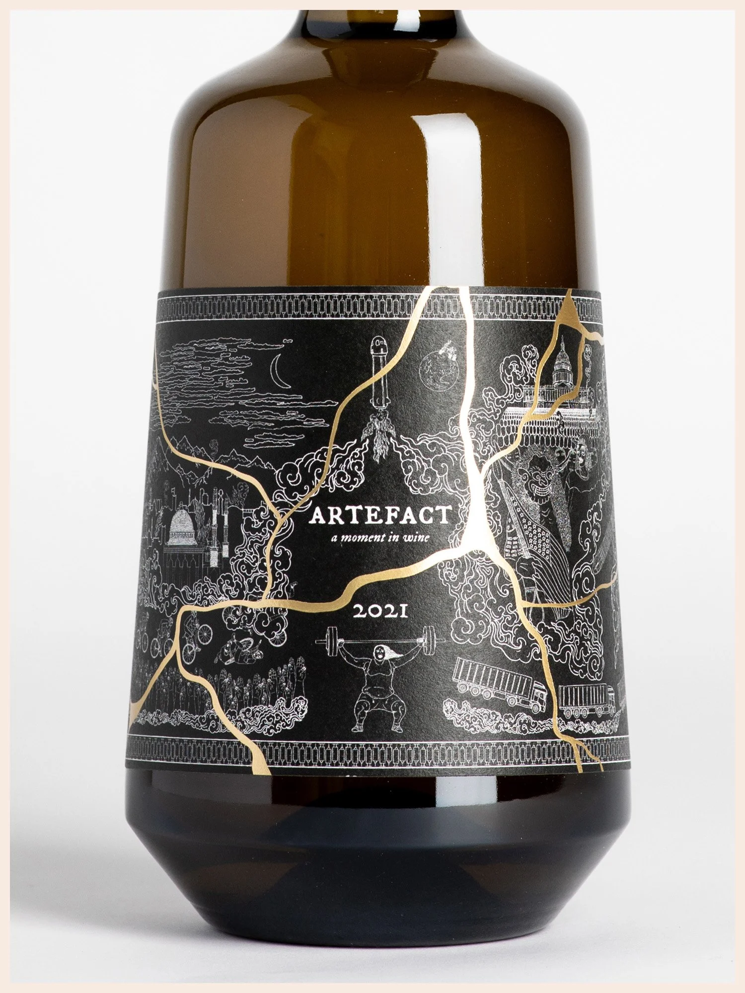 Artefact Wine A Moment in Wine 2021 Bacchus Bottle Japanese Kintsugi Label Image 2