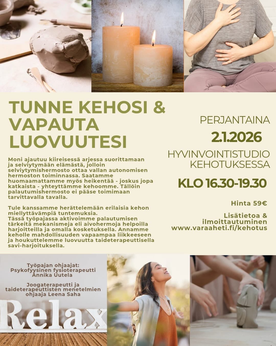 Tervetuloa @fysioterapeutti_annikauutela n ja mun hermostoa hoitavaan ty&ouml;pajaan 2.1.2026 @kehotus 🤗.

Mua ja Annikaa yhdist&auml;&auml; se, ett&auml; meill&auml; on jatkuva palo opiskella ja ymm&auml;rt&auml;&auml; ihmist&auml; kokonaisvaltaise