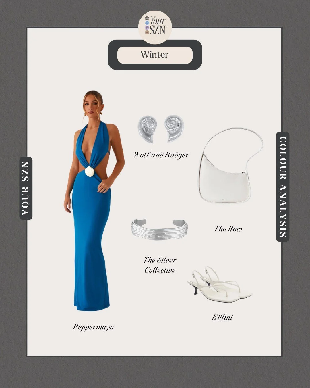 Winter turns heads in sleek lines, cool tones, and silver accents that feel as bold as they are timeless.

#winterstyle #outfitinspo #colouranalysis #winteroutfit #personalstyle #wardrobeinspo #onlinecolouranalysis  #colouranalysis