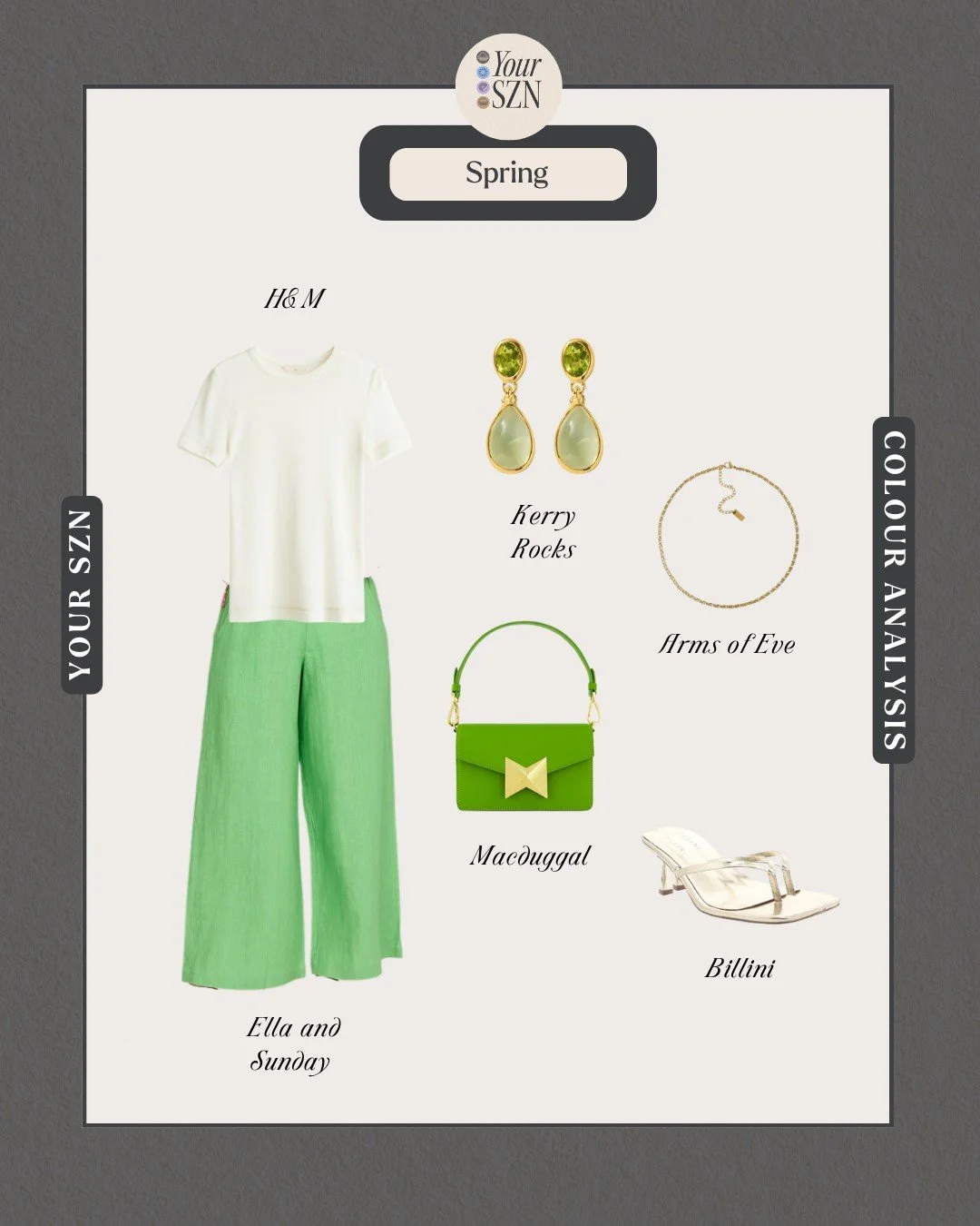 Crisp whites and playful greens, this look feels like stepping into sunshine with a little extra sparkle. Light, fun, and ready for whatever the day brings.

#springstyle #outfitinspo #colouranalysis #springoutfit #personalstyle #wardrobeinspo #onlin