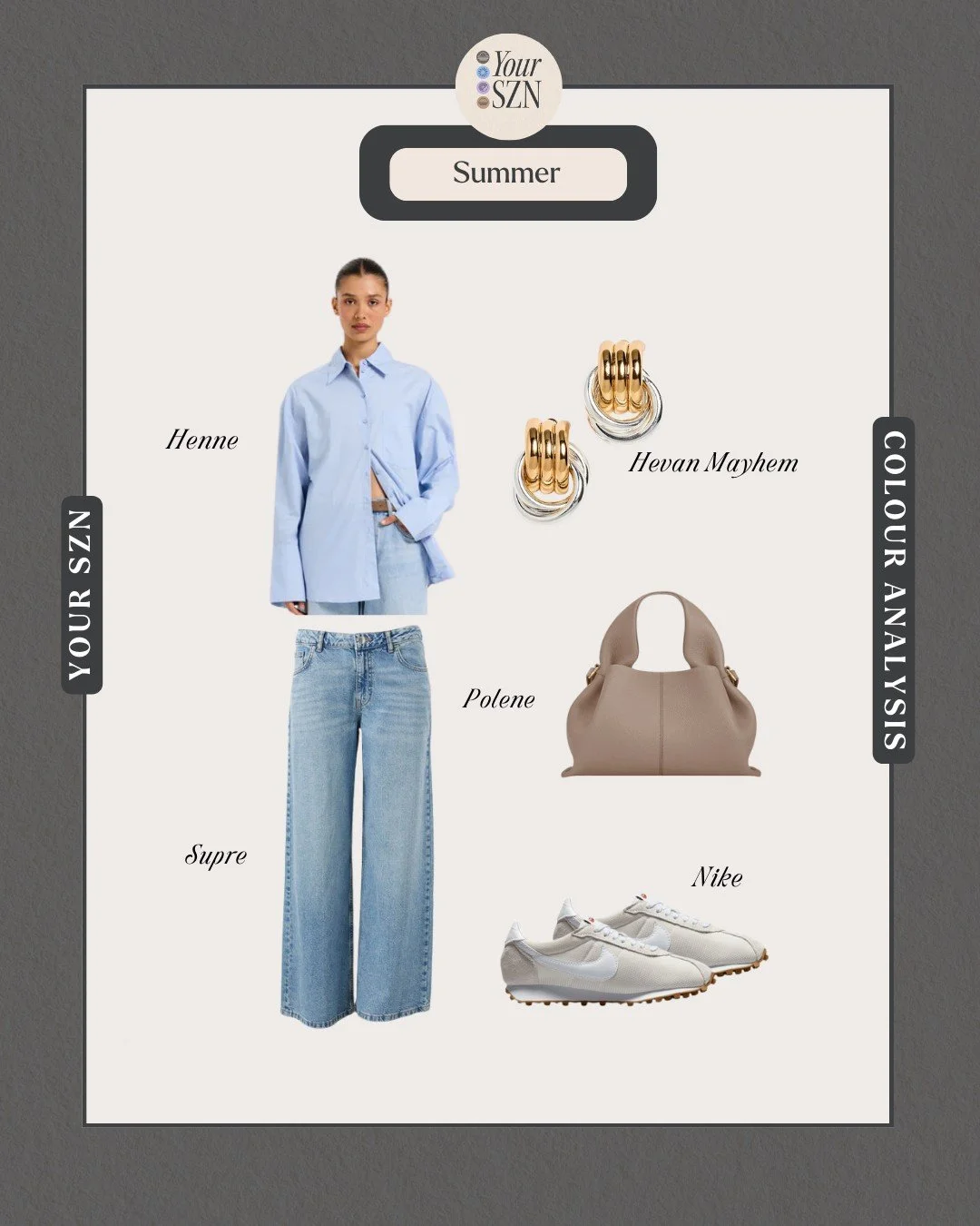 Nothing says summer outfit inspo like a crisp blue shirt, wide-leg denim, and sneakers that keep it cool and effortless. Add soft neutrals and gold details, and you&rsquo;ve got the perfect mix of comfort and polish.

#summerstyle #outfitinspo #colou