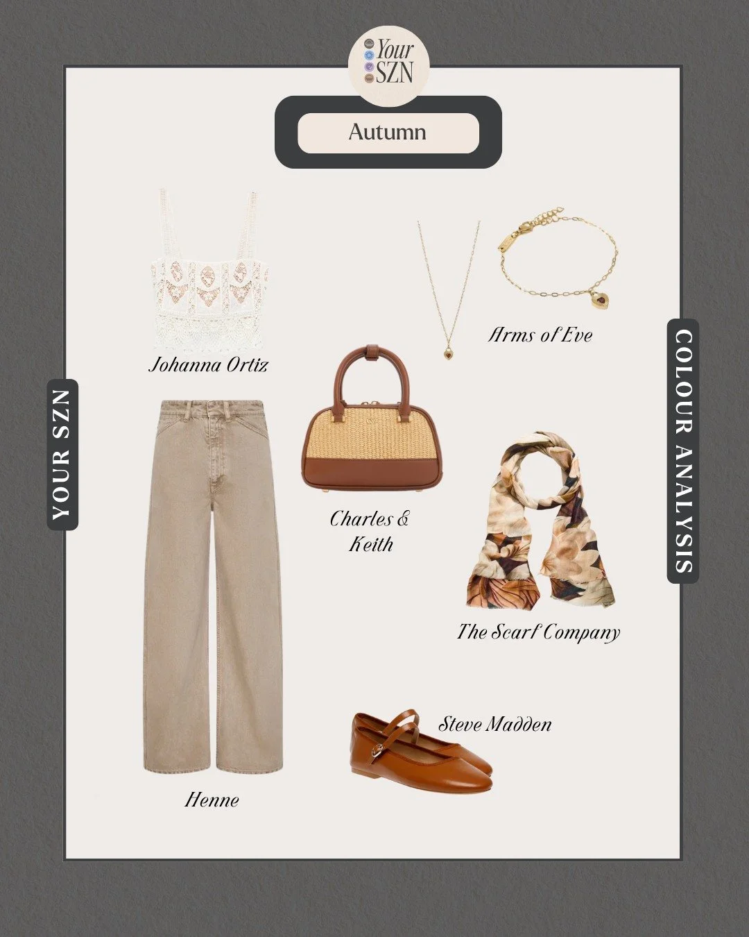 You know that feeling when the air gets a little crisp, the light turns golden, and suddenly you just want to live in warm tones? This is that outfit.
Soft neutrals, a touch of gold, and those cozy autumn browns that make you feel grounded and gorgeo