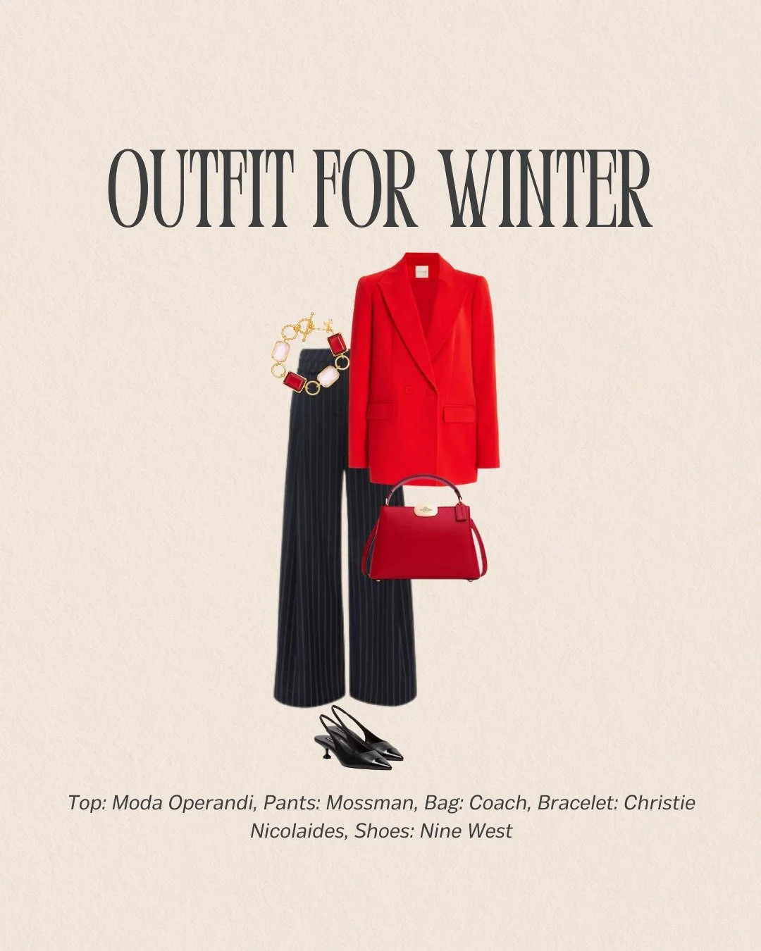 Can we take a moment for this Winter look? Sharp tailoring, bold red, clean lines, it&rsquo;s that power-outfit energy without losing elegance. The mix of structured pieces and minimal accessories is what makes it feel so luxe.

Brands that nailed th