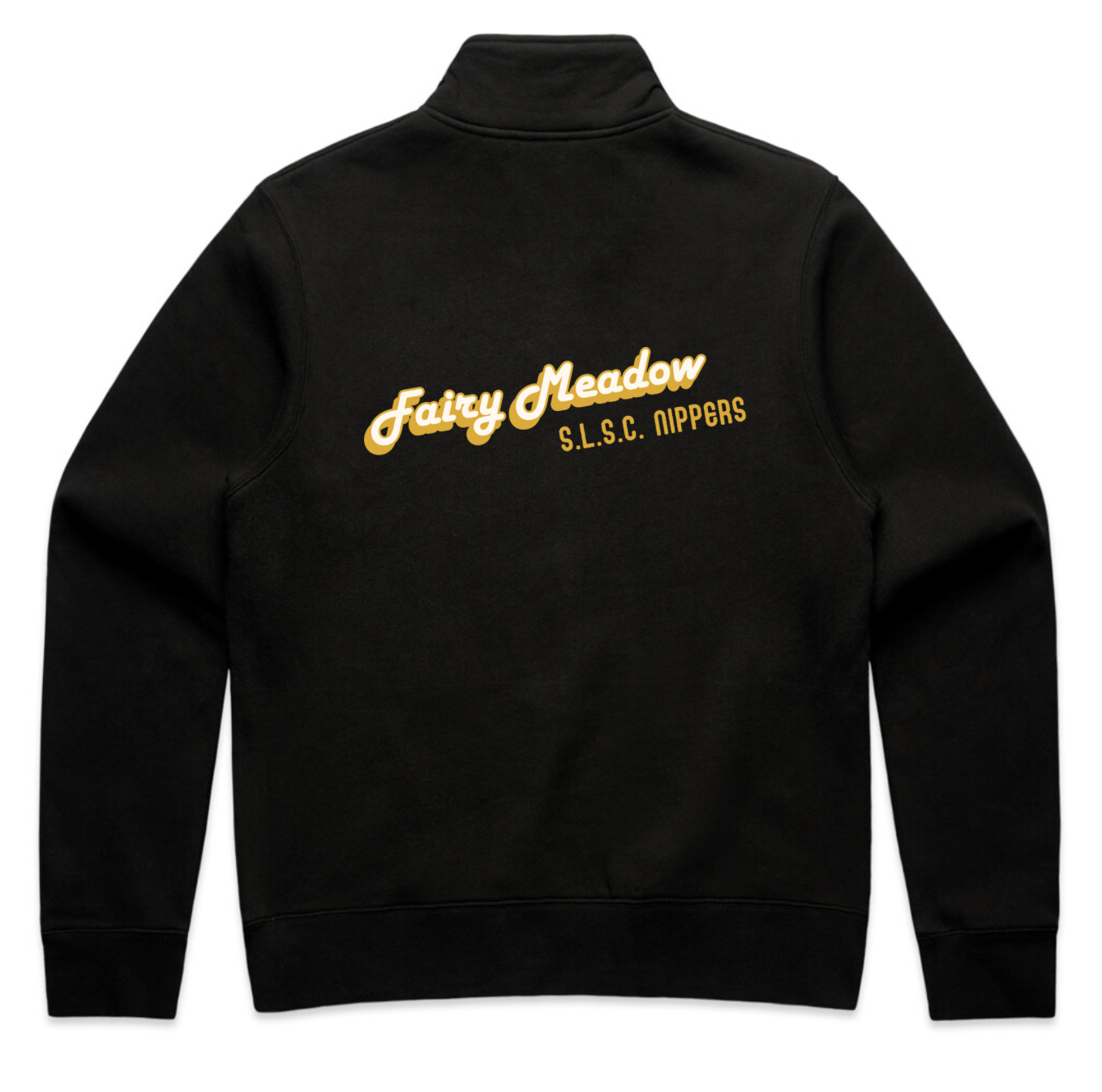 FMSLSC Nippers Womens Half Zip Crew Jumper Back Black.png