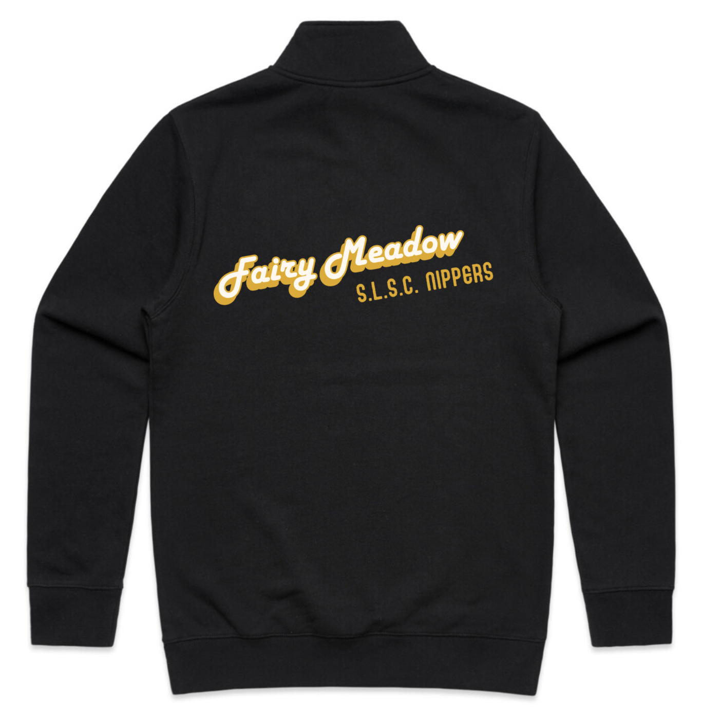 FMSLSC Nippers Mens Half Zip Crew Jumper Back Black.png
