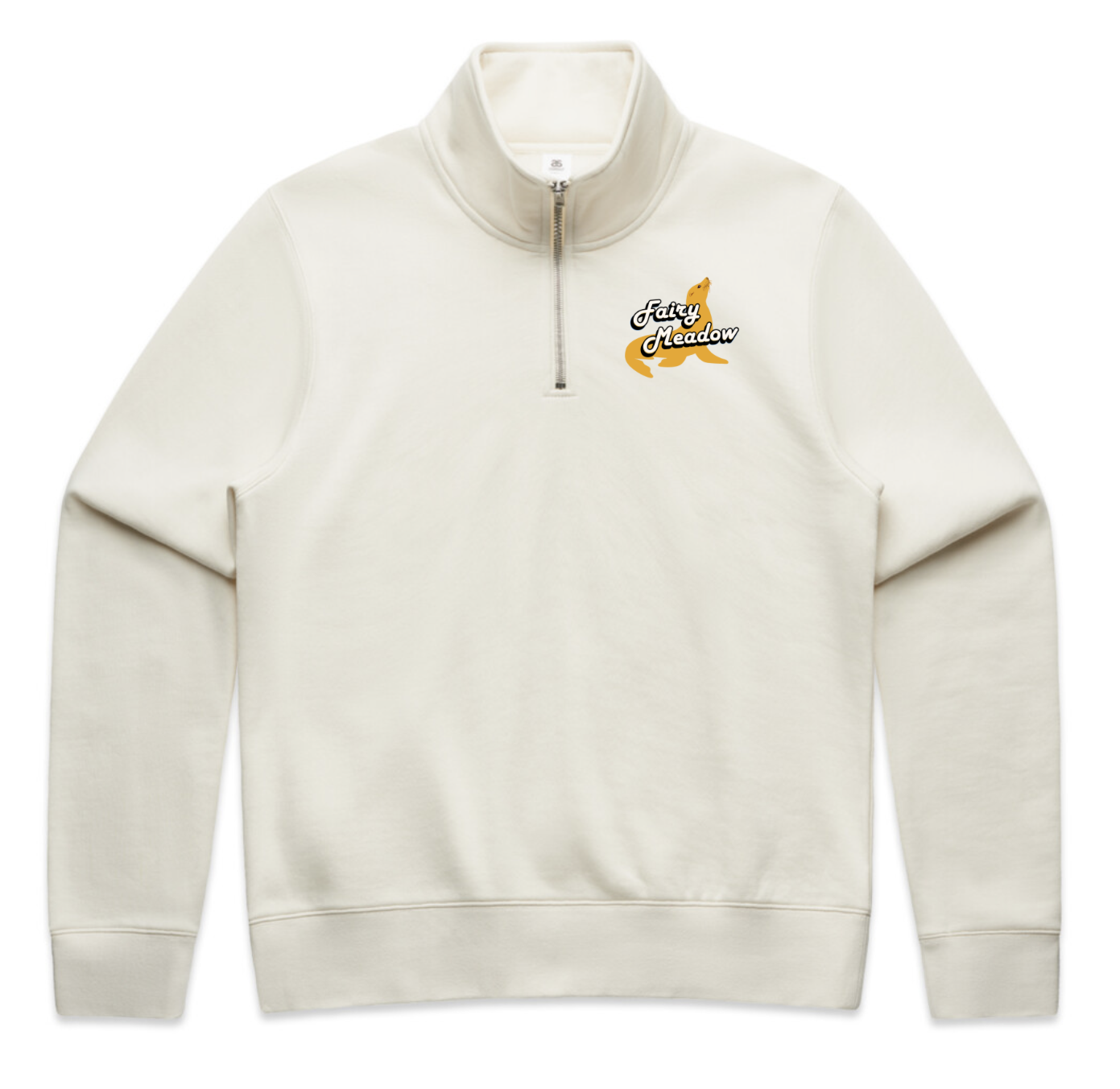 FMSLSC Womens Half Zip Crew Jumper Ecru.png
