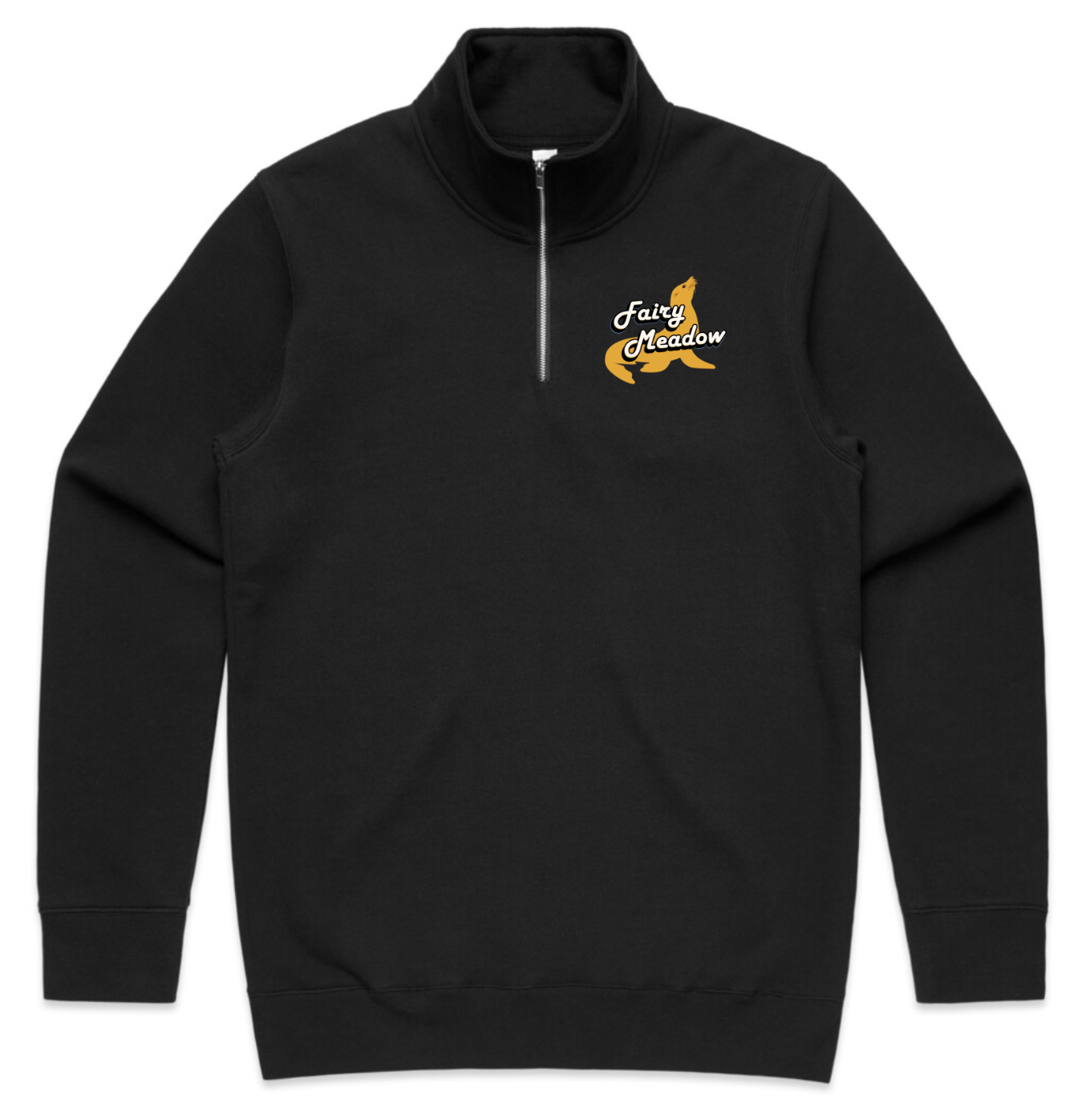 FMSLSC Nippers Mens Half Zip Crew Jumper Black.png