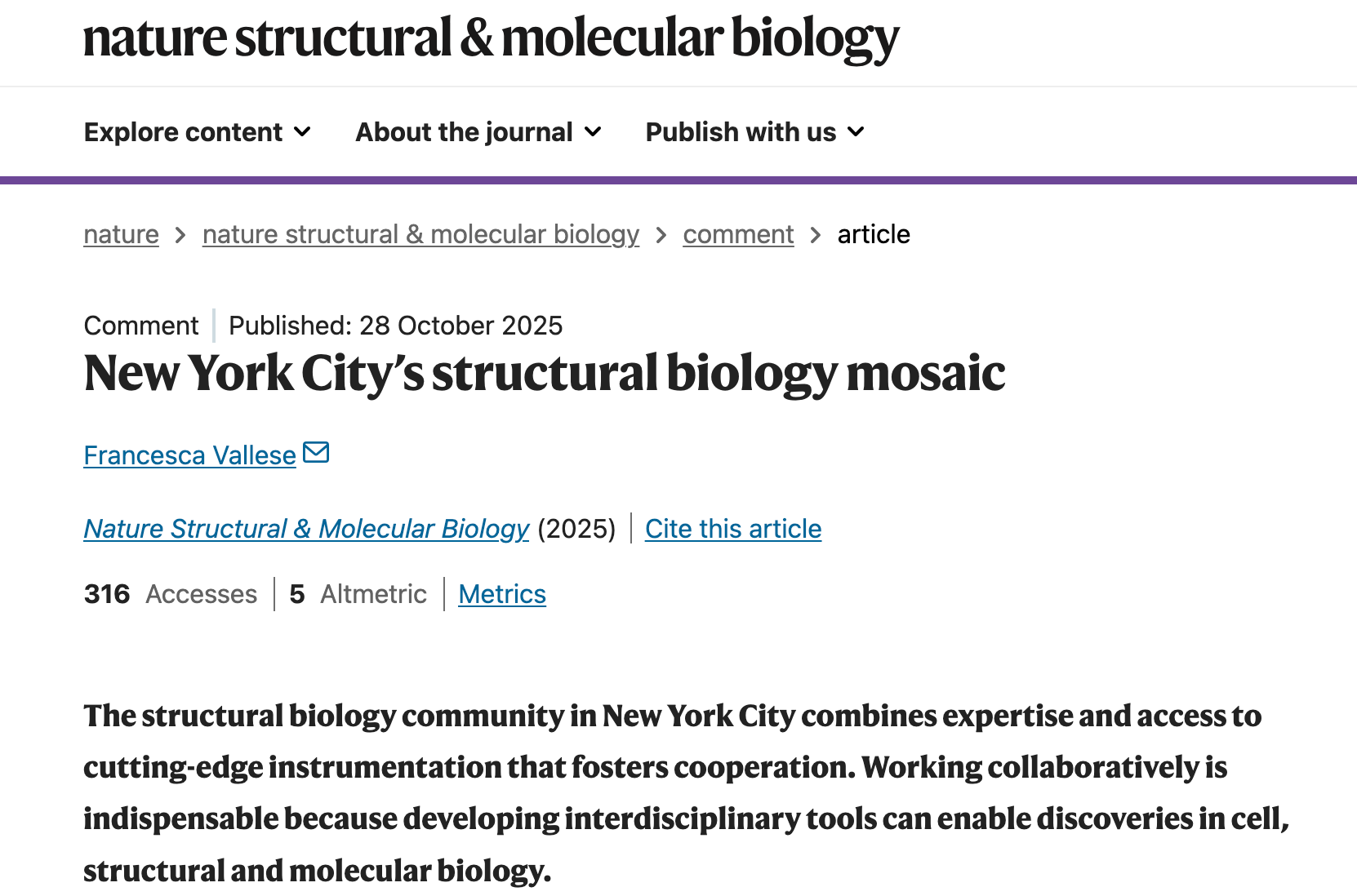 The first publication from the Vallese Lab is out! 