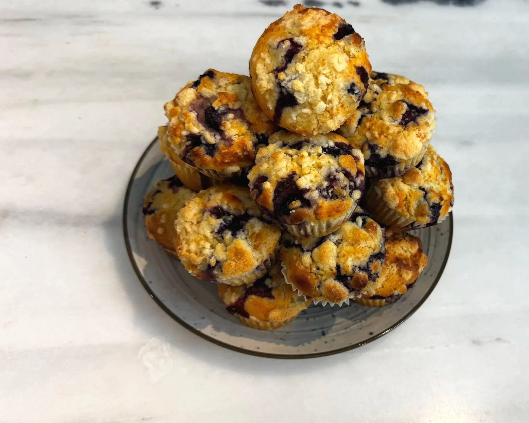 Moist Blueberry Muffins with Lemon Streusel