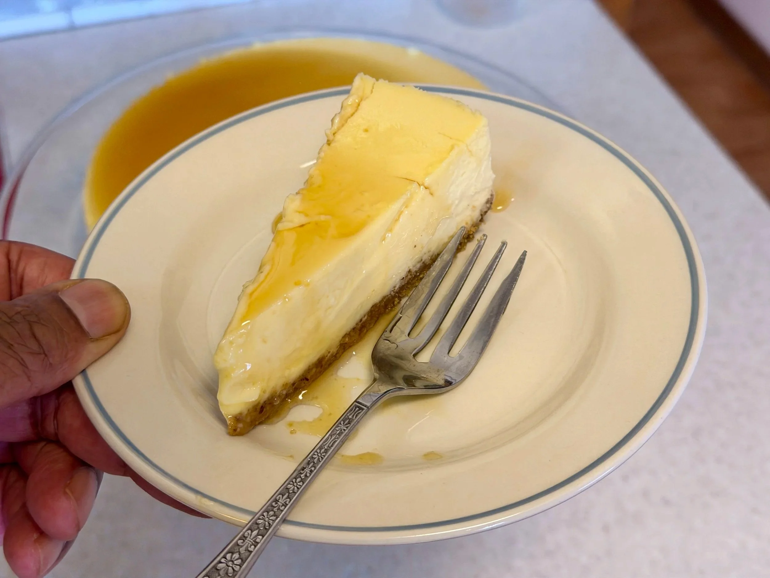 slice of maple cheesecake on plate