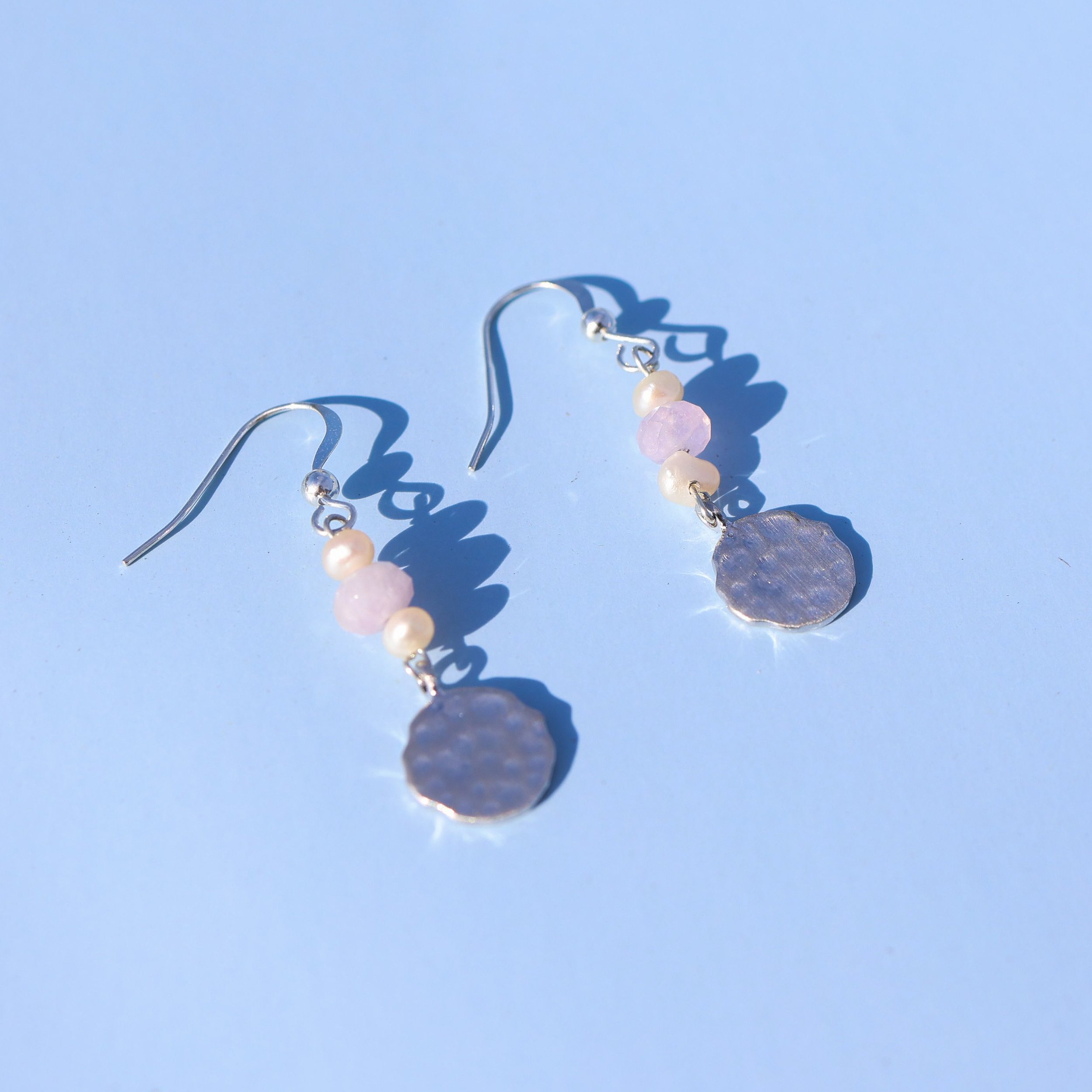 Luna Blush Hammered Earrings
