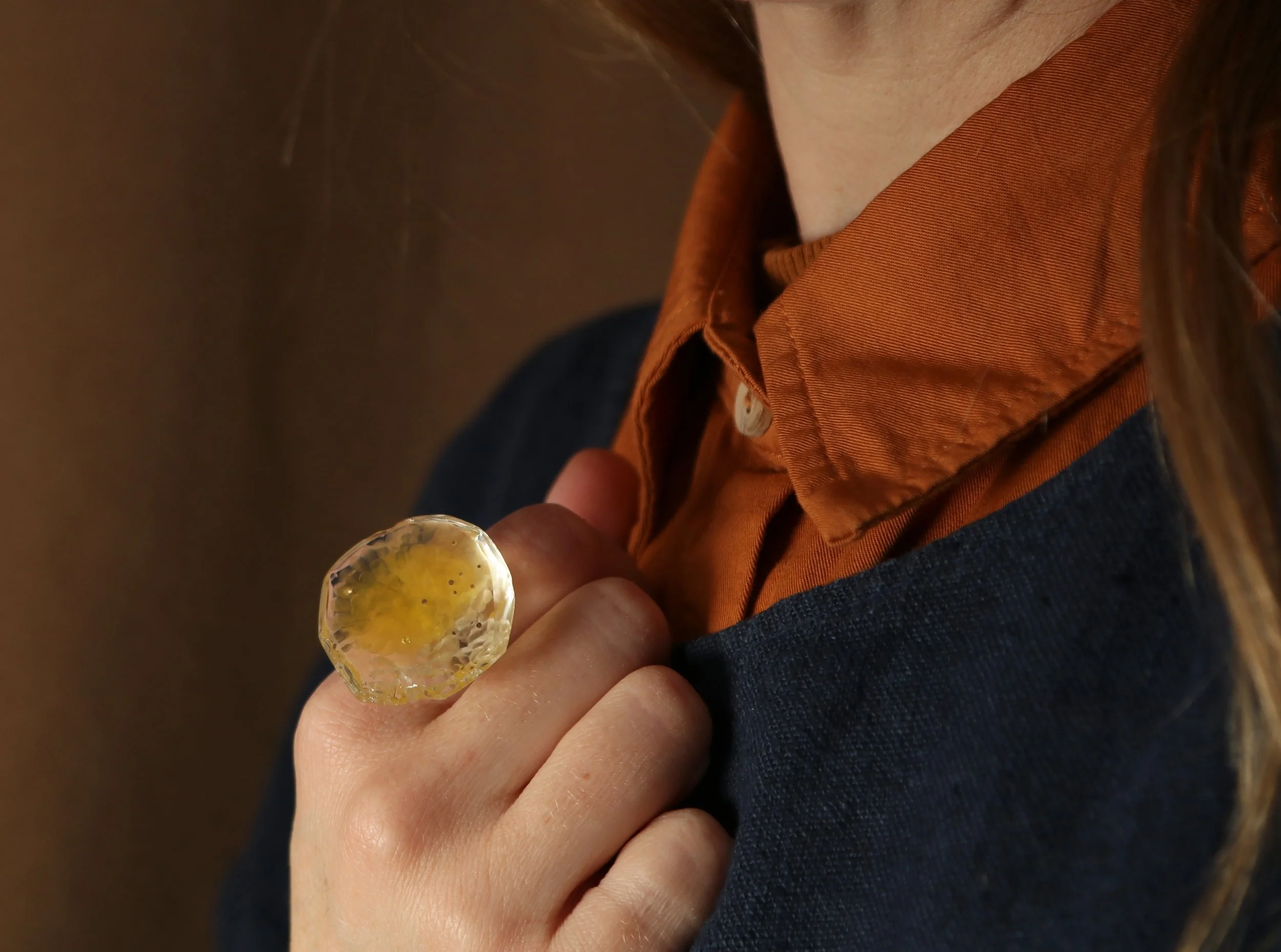 Resin diamond brooch yellow.jpg