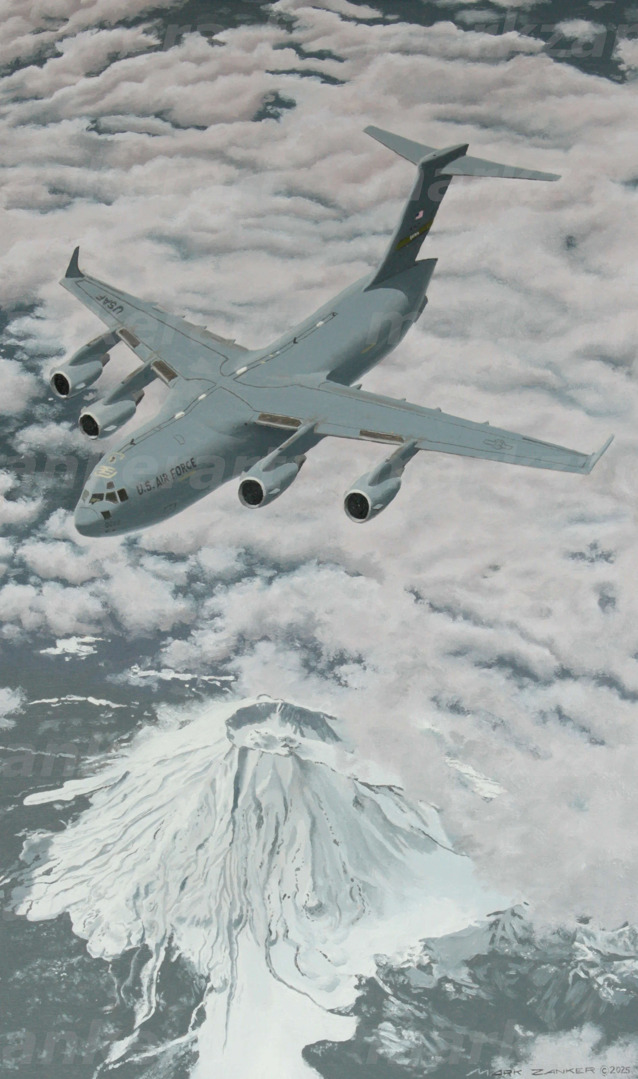 C17 over Mt St Helens