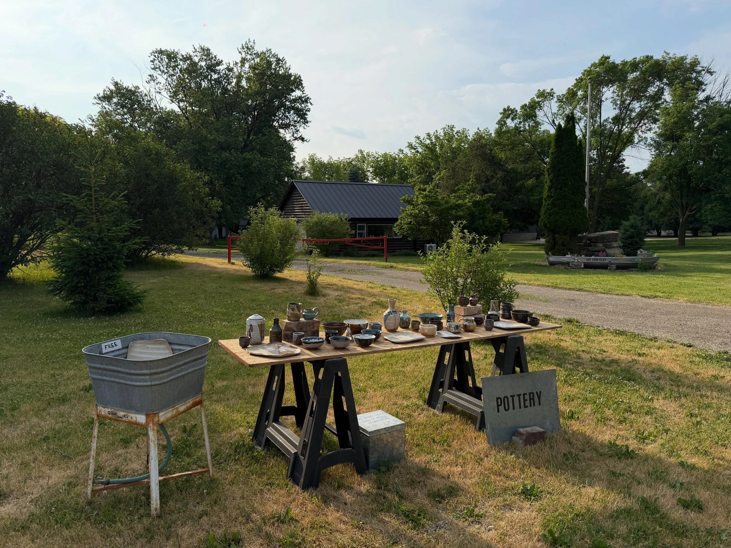 Our pottery boat overfloweth. Roadside pottery available on the honor system. 

718 Taylor Lane, Stoughton