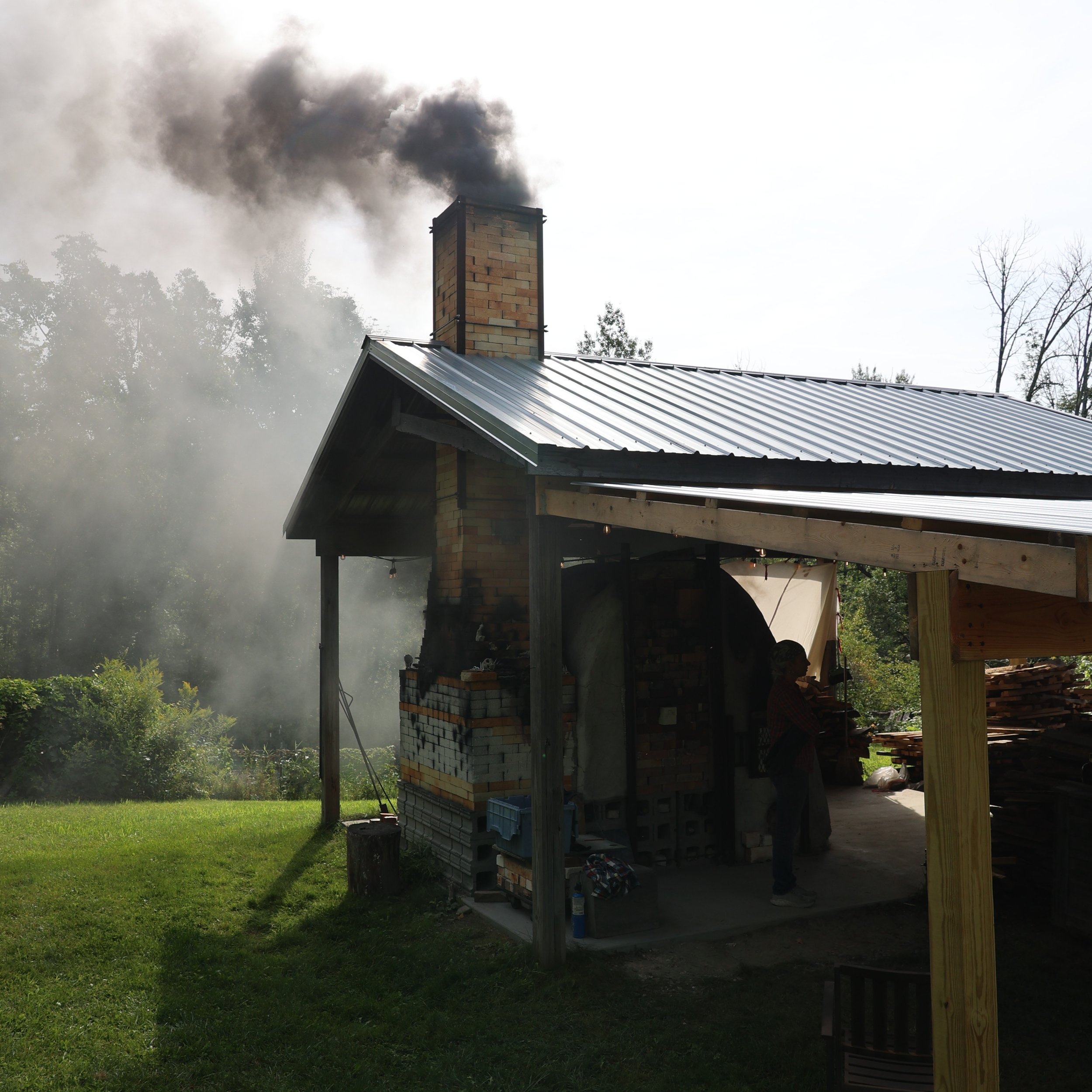We are back home after spending the better part of August traveling to and from a really excellent workshop with @jackiesedlockpottery and @marclancet in Vermont. New kiln, new firing experience, new glazes, new connections with great people. Fun han