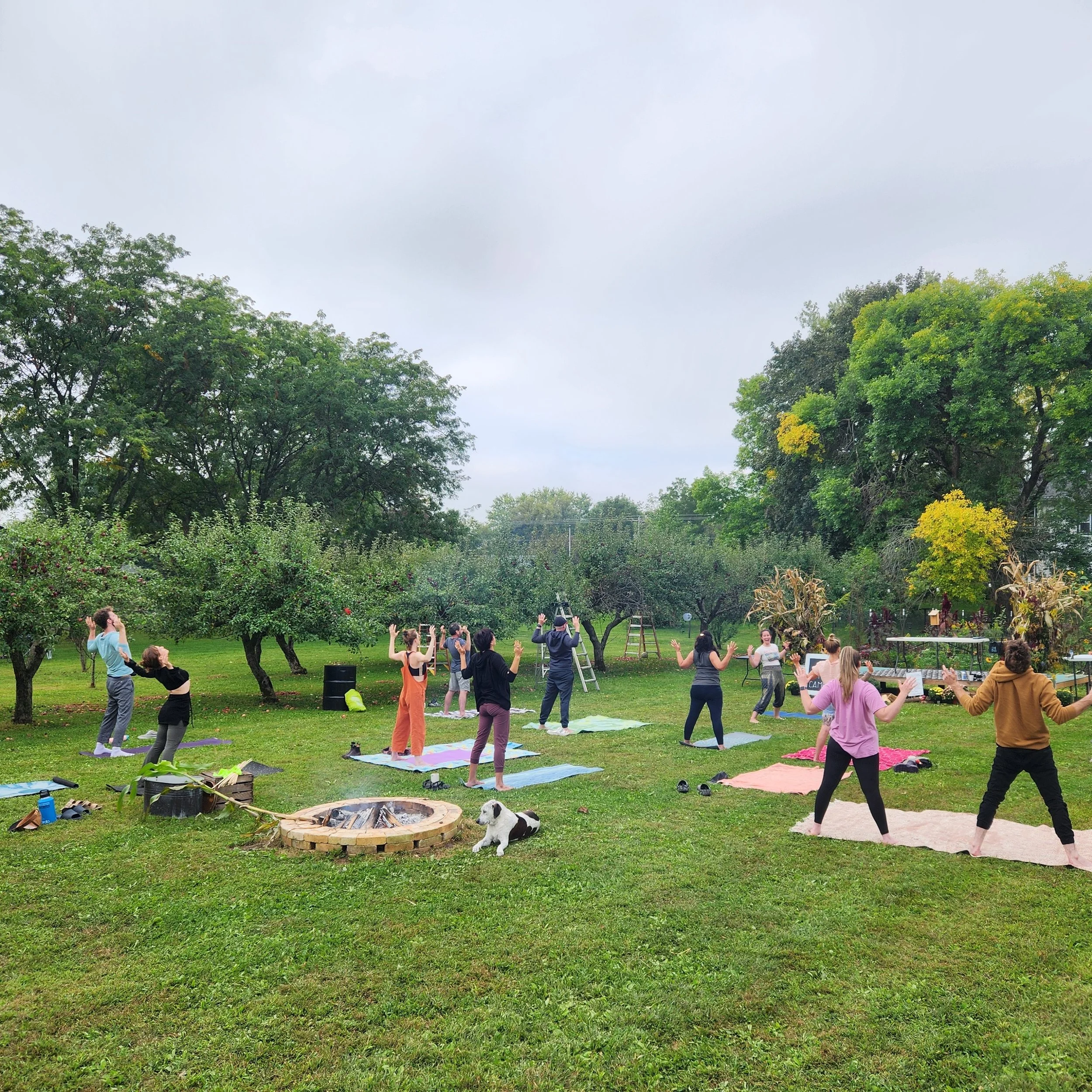 Today is quite perfect for picking apples. Come on out!

The weather will be keeping us on our toes for the activities next weekend. Keep a close eye on this page, we will have to be adaptable. 

Yoga, Soul Birds, Live Music, Pottery, and apple-picki