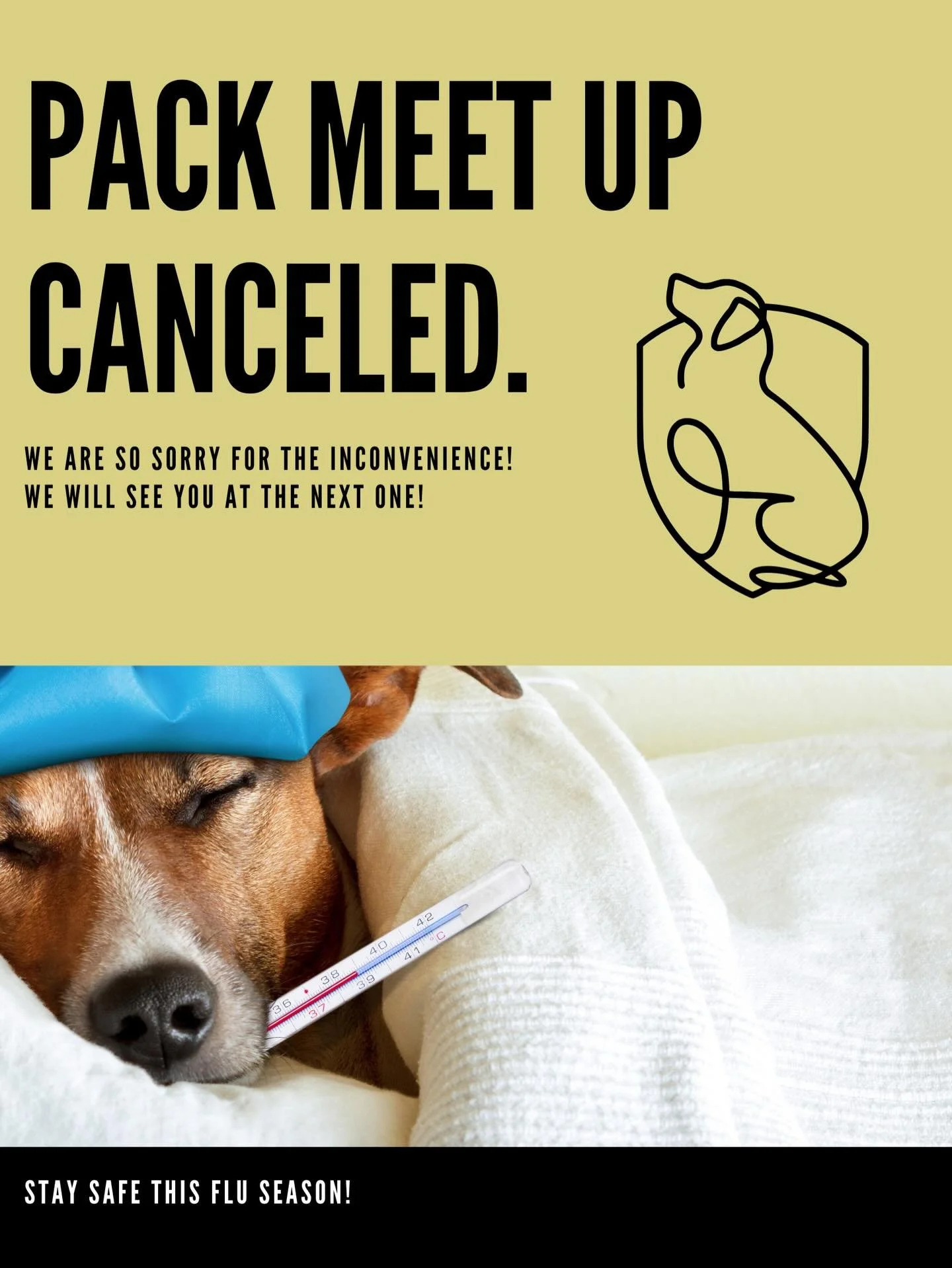 Unfortunately, this weekend&rsquo;s pack meet-up will be canceled due to the flu. One of the tough parts of running your own business is that when you get sick, everything has to pause. Thank you for understanding, and we&rsquo;ll see you all at the 