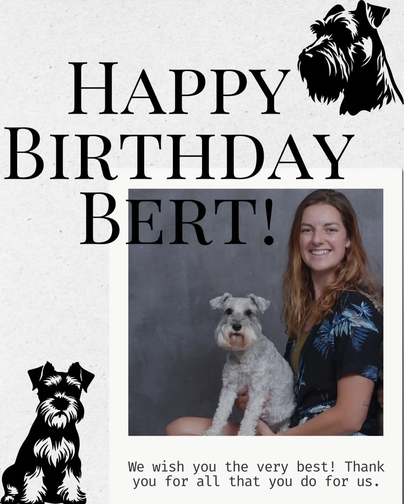Happiest of birthdays to our wonderful team member, Bert!
She has been absolutely essential in keeping everything running smoothly behind the scenes. We&rsquo;re so grateful for all she does &mdash; and for her trusty sidekick, Murphy!

Wishing you t