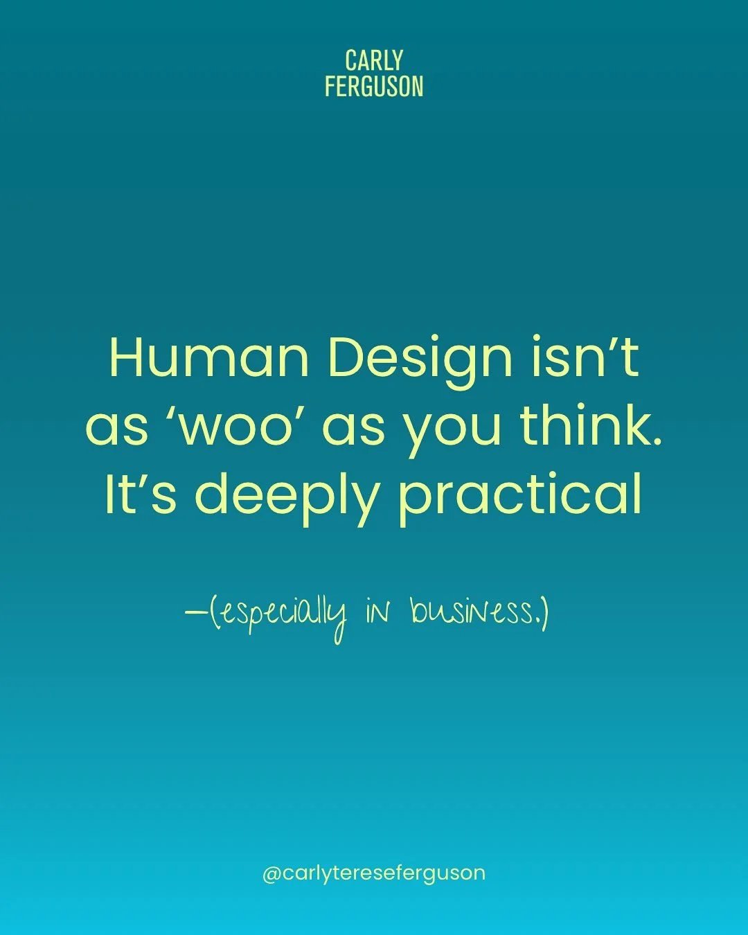 Most people are surprised by how practical Human Design actually is.

It&rsquo;s not about personality &mdash; it&rsquo;s about energy.

And when leaders and teams understand that layer, everything starts to flow.

The result?
Less friction.
More cla