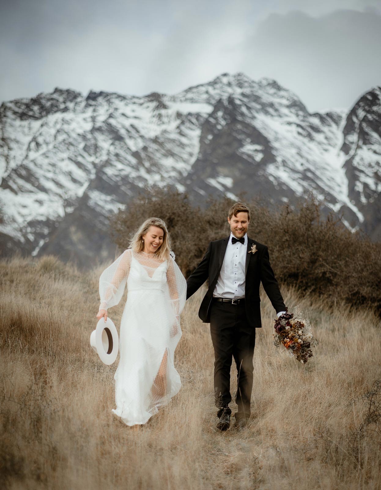 Dramatic view of the Remarkables mountain range, offering a stunning backdrop for a Queenstown elopement