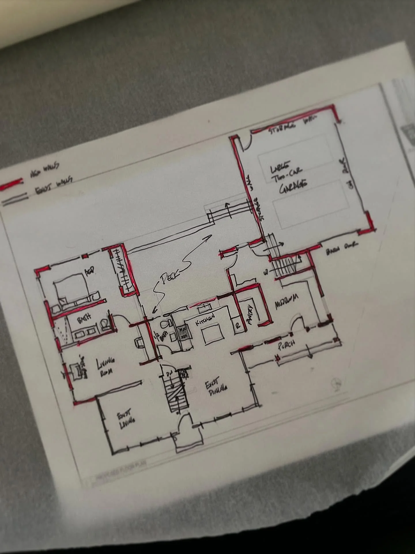 It&rsquo;s a pen and trace paper kinda day&hellip;..getting the juices flowing for an addition/renovation project in Freepo&rsquo; 
#sketch #creativeprocess #ink #architecture