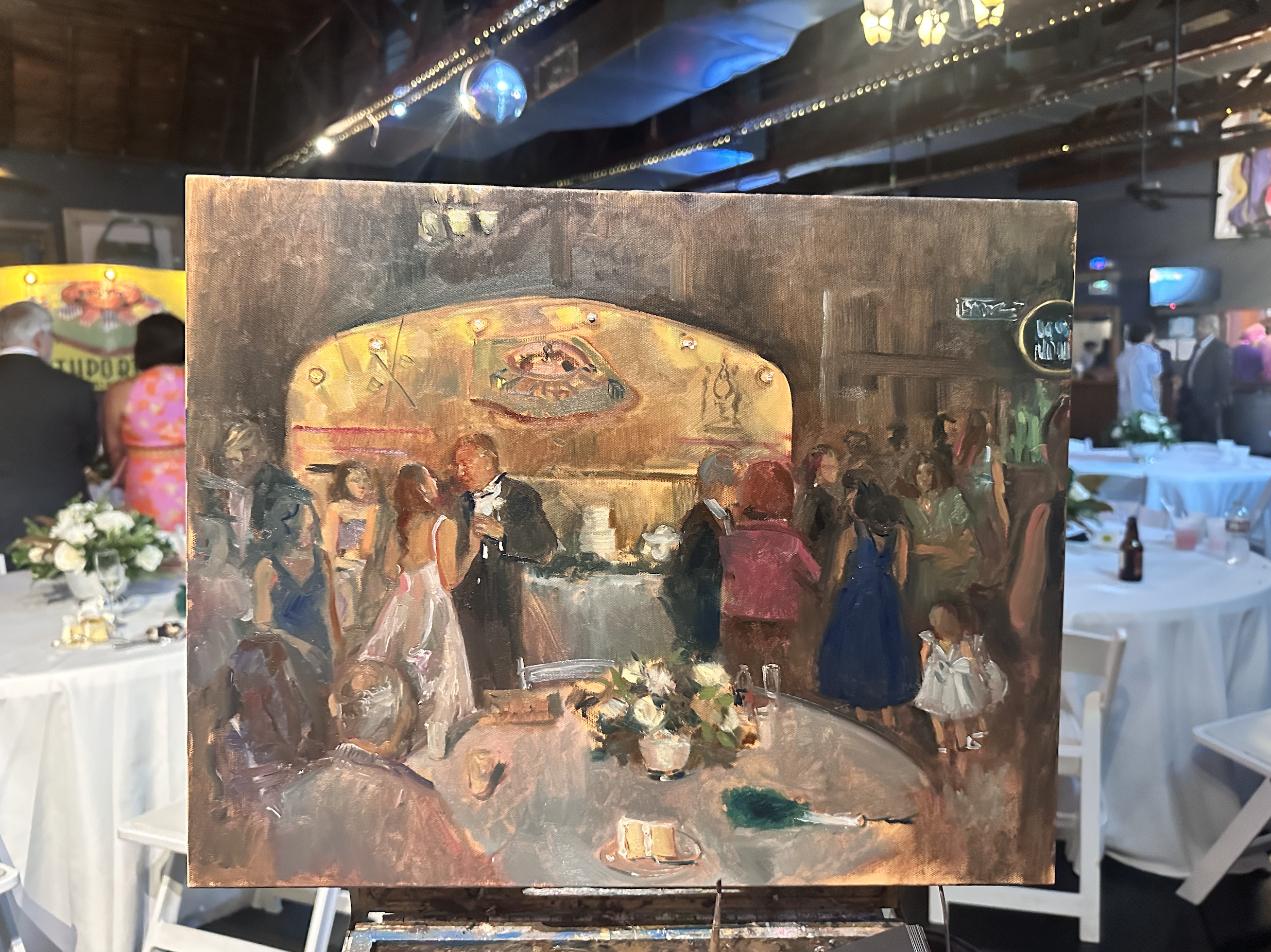 Wedding Reception - live oil painting in progress