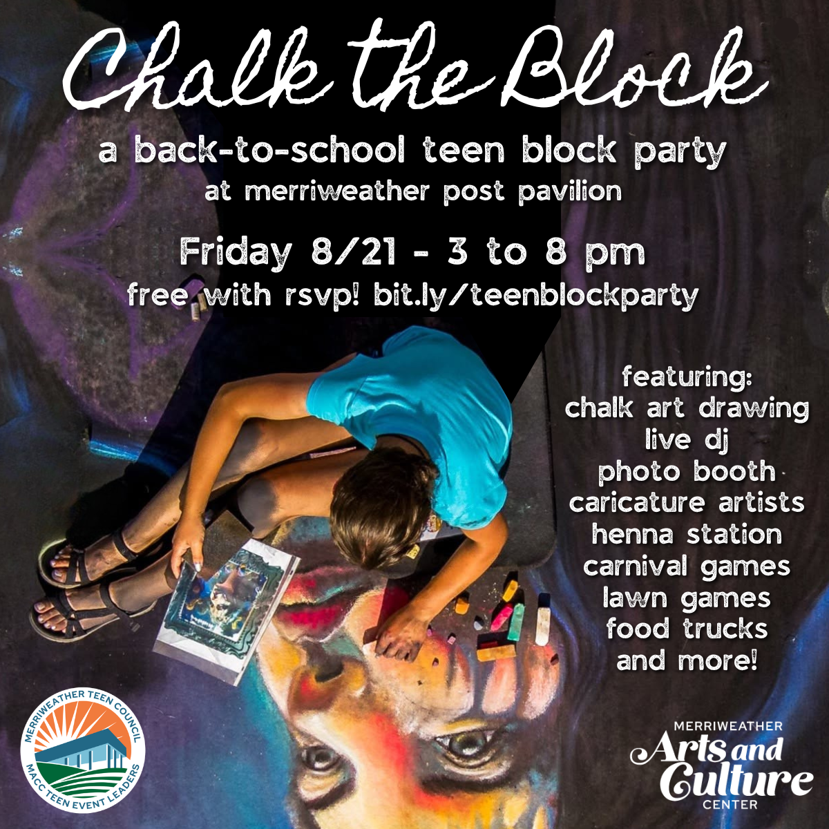 Merriweather Teen Night: Chalk the Block - A Back-to-School Block Party