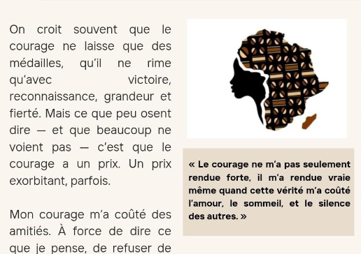 “Au Nom du Vrai: Ce que le Courage m’a enlevé, ce qu’il m’a rendu”
