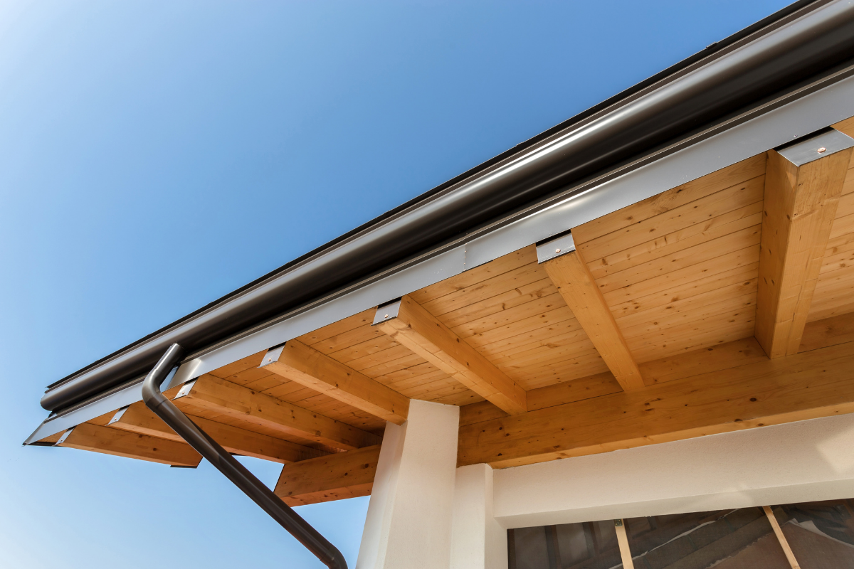Residential gutter and downspout system installed on a home in Carmel Valley, CA