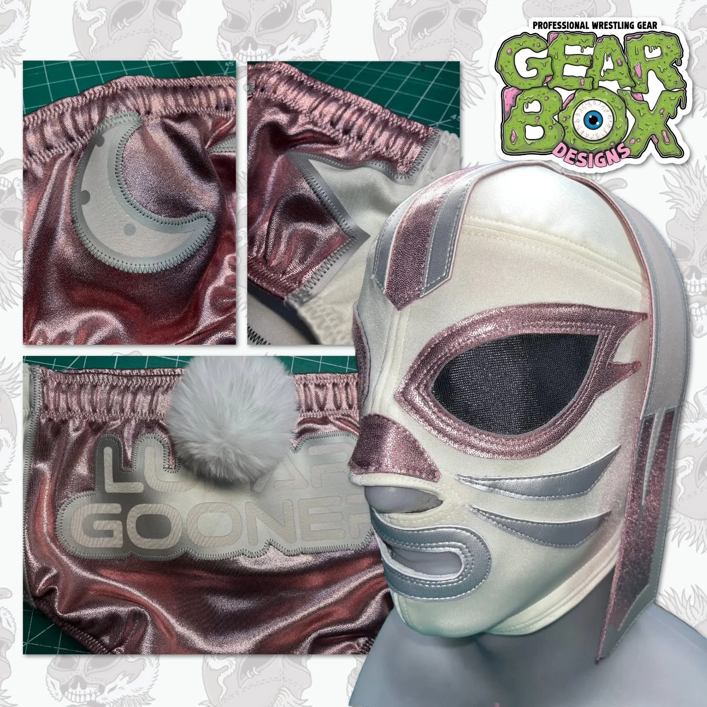 Behold the glory of the Lunar Gooner. 

@moon.rabbit.pro 
📸: @shoop_eat_world 
Design by me

#gearboxdesigns
#aew #wwe #prowrestler #sewing