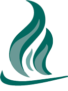 Abstract teal-colored smoke or flame design.