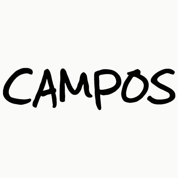 The word 'CAMPOS' written in black, casual handwritten style on a white background.
