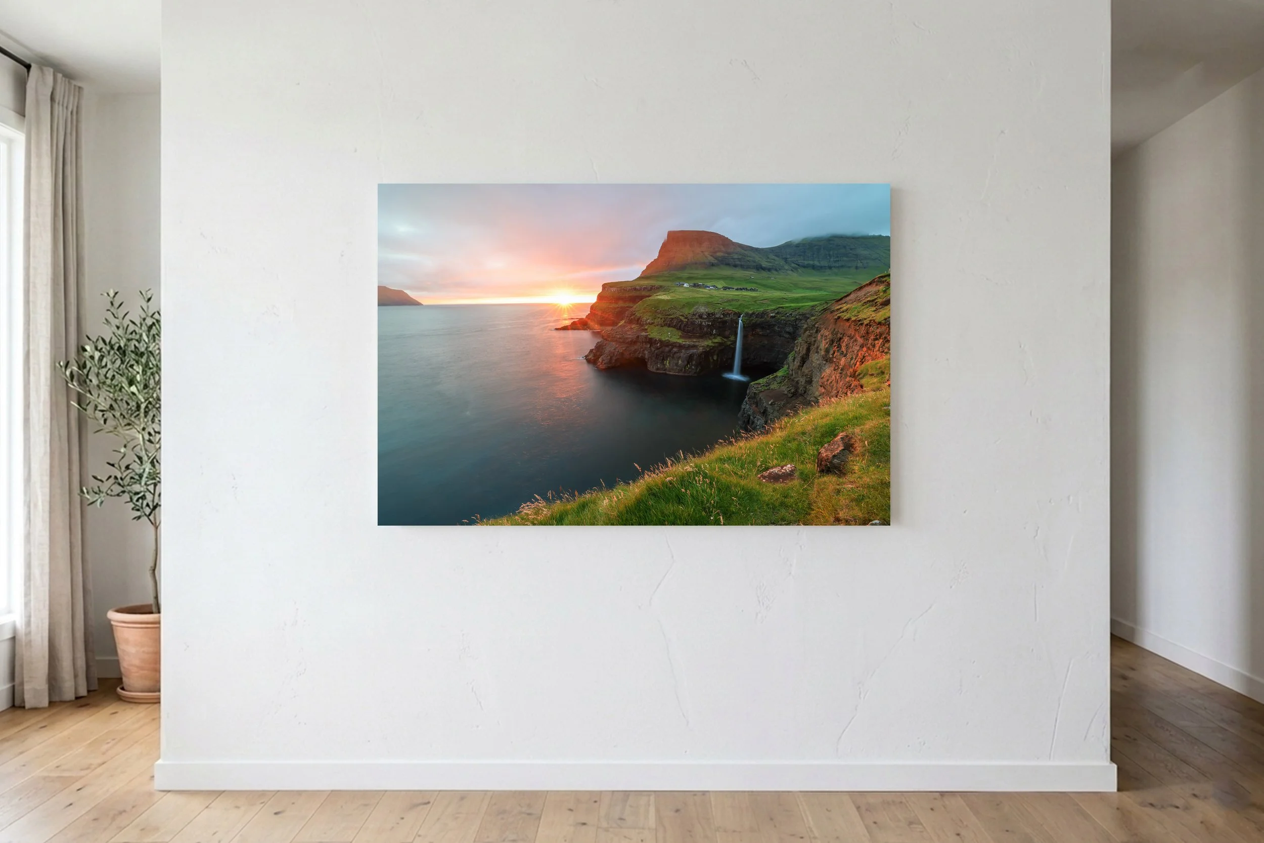 Mulafossur Sunset On Wall.jpg